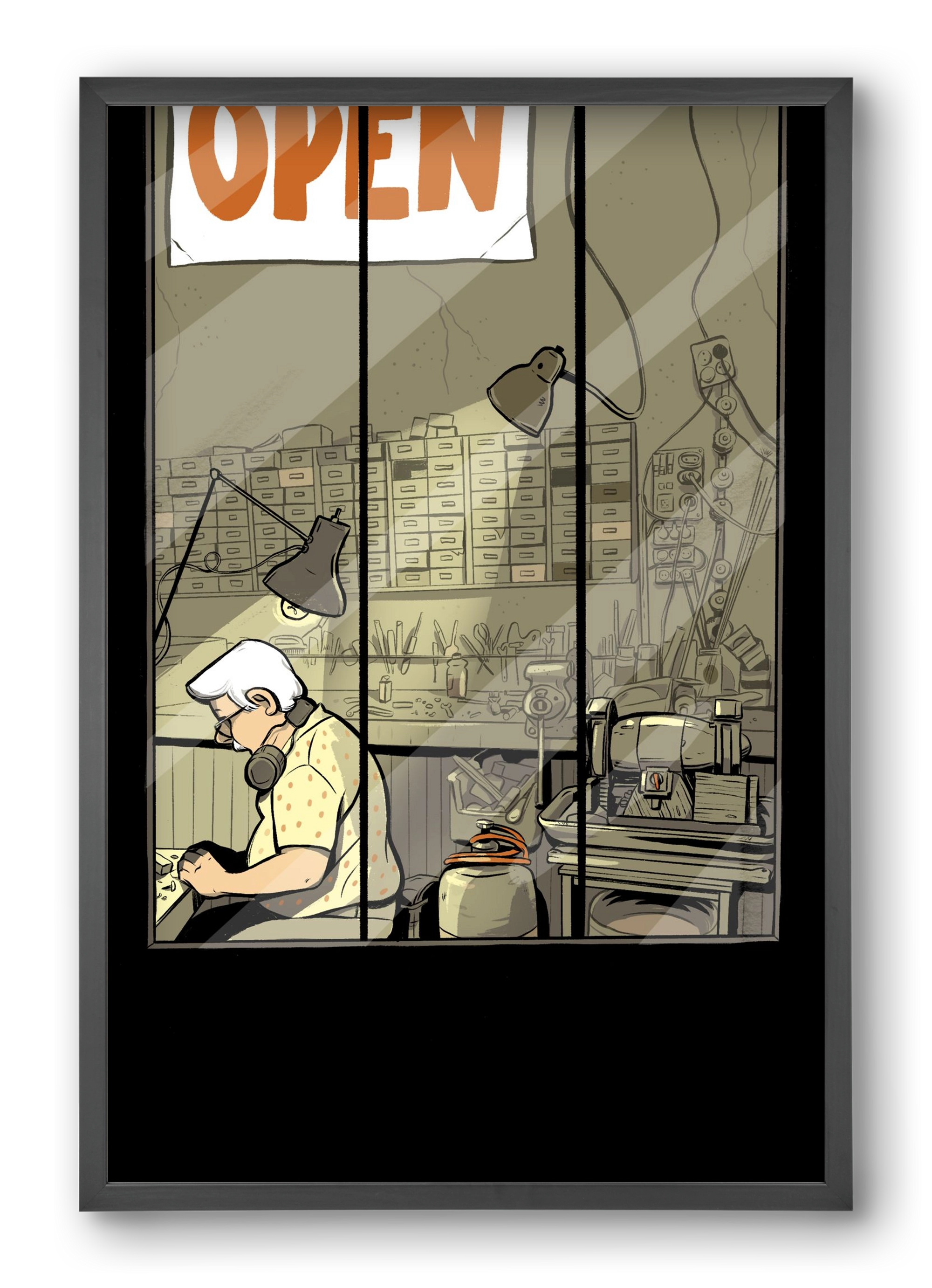 Műhely, 40x60 cm (40x60 cm), Fekete keret