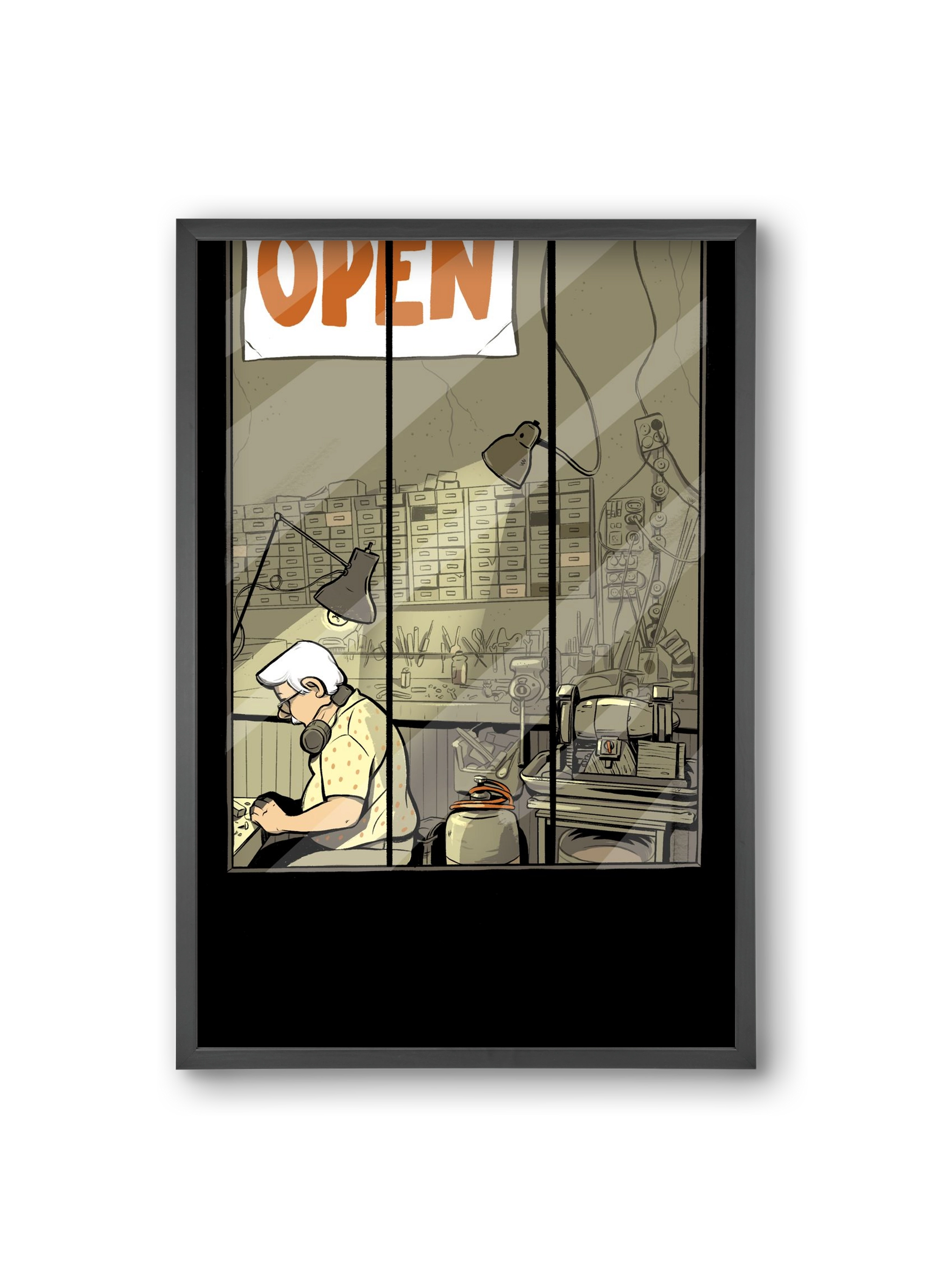 Műhely, 20x30 cm (20x30 cm), Fekete keret