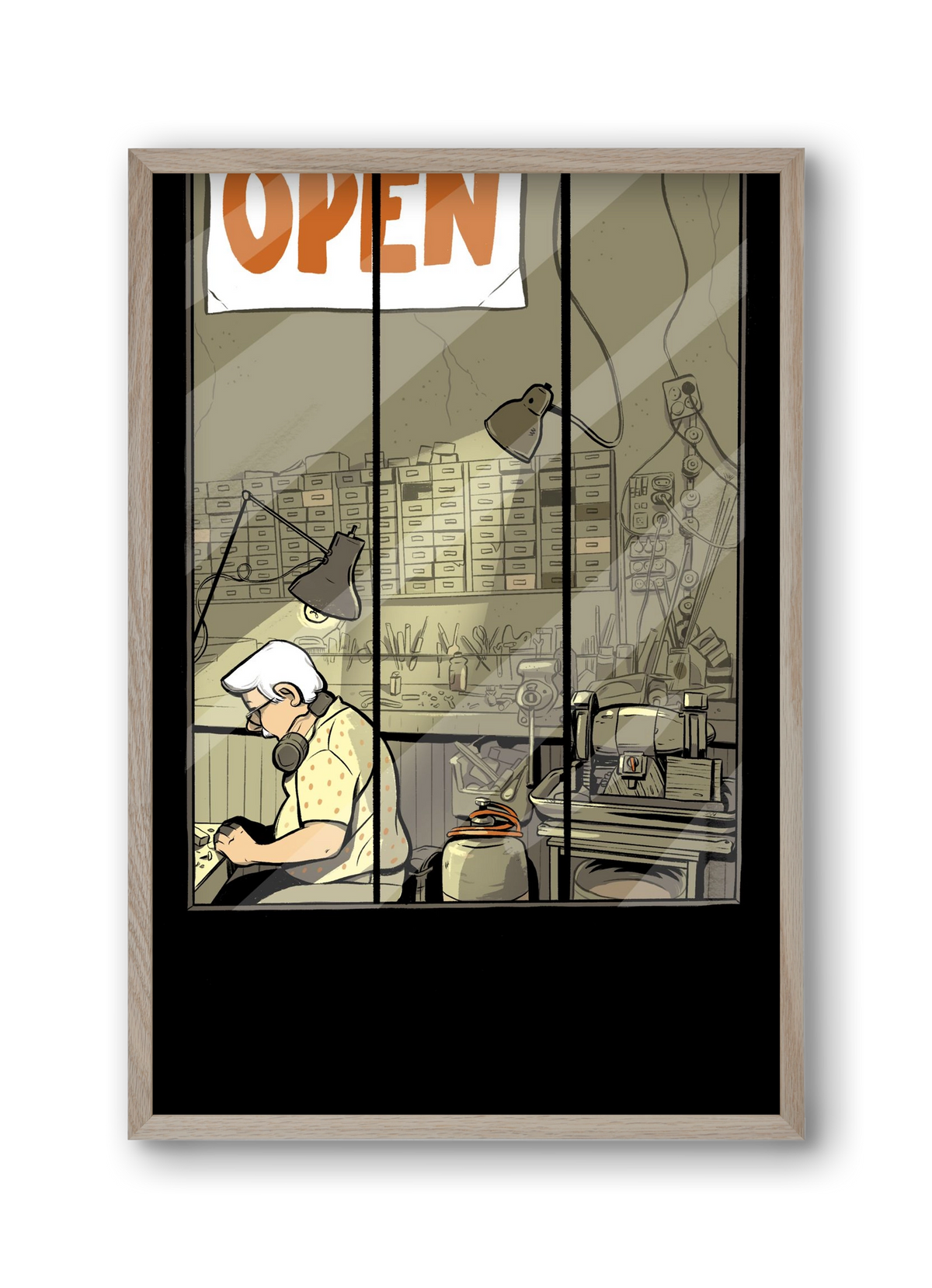 Műhely, 30x45 cm (30x45 cm), Tölgy keret