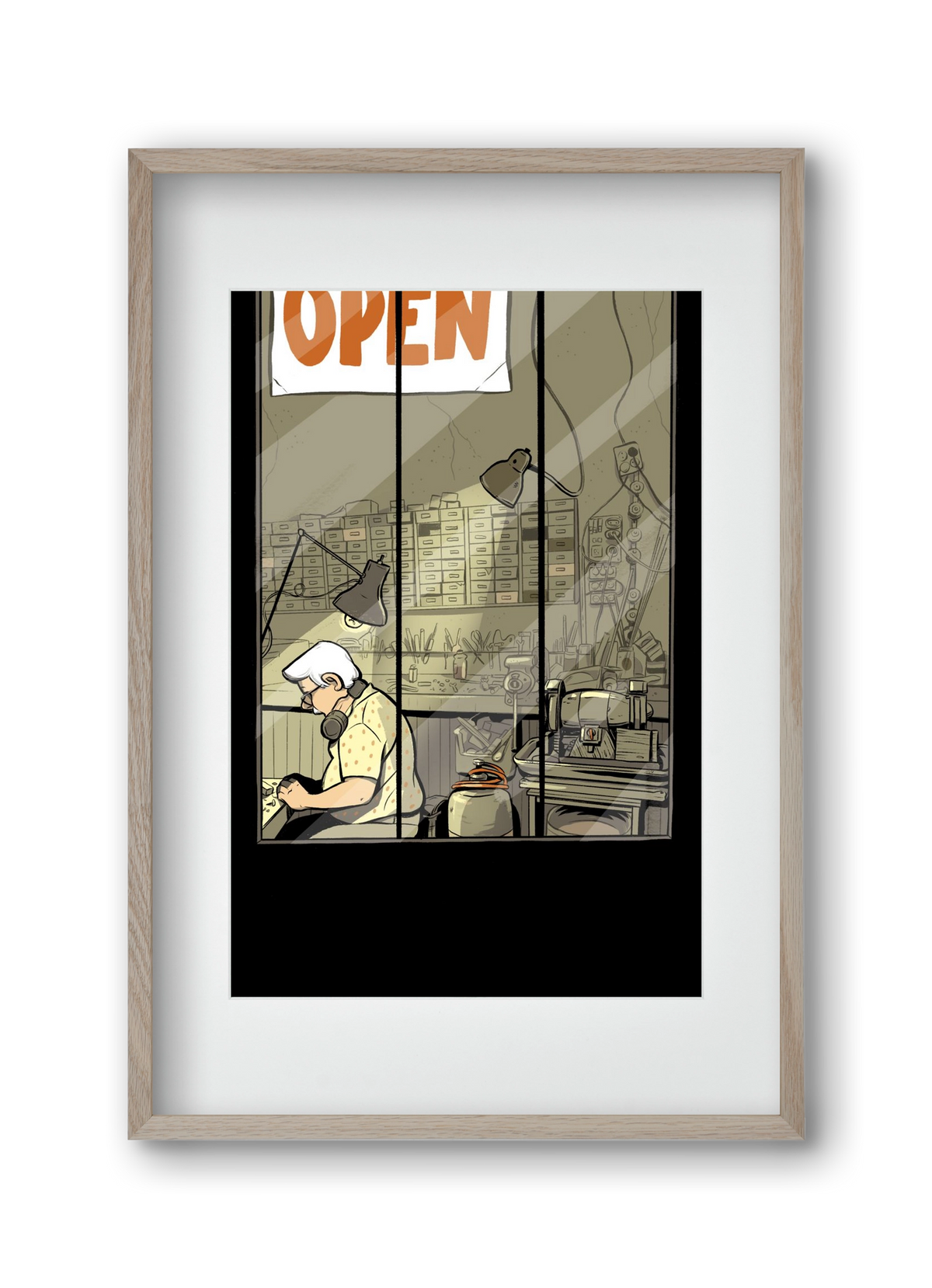 Műhely, 30x45 cm (20x30 cm), Tölgy keret, paszpartuval