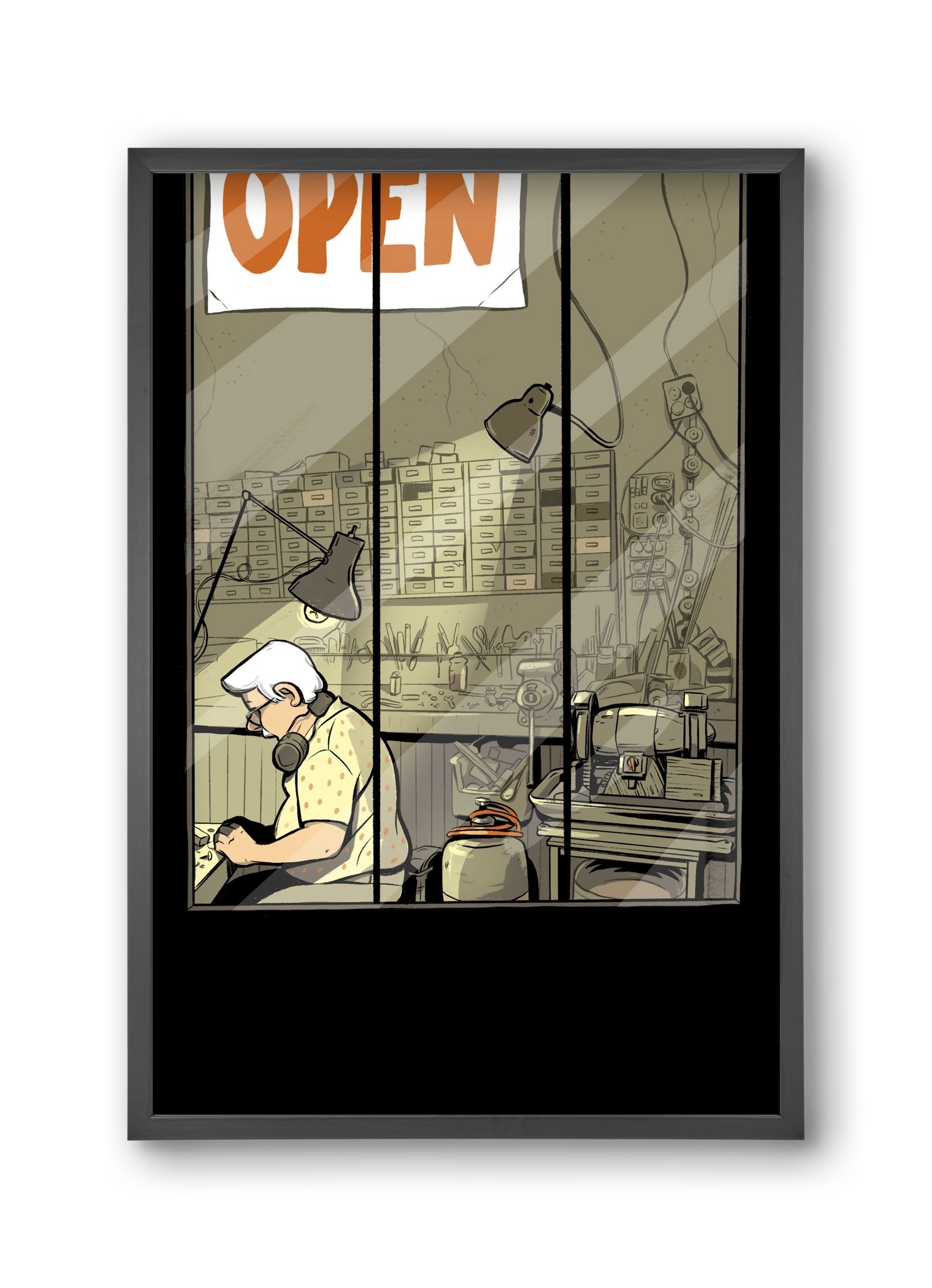 Műhely, 30x45 cm (30x45 cm), Fekete keret