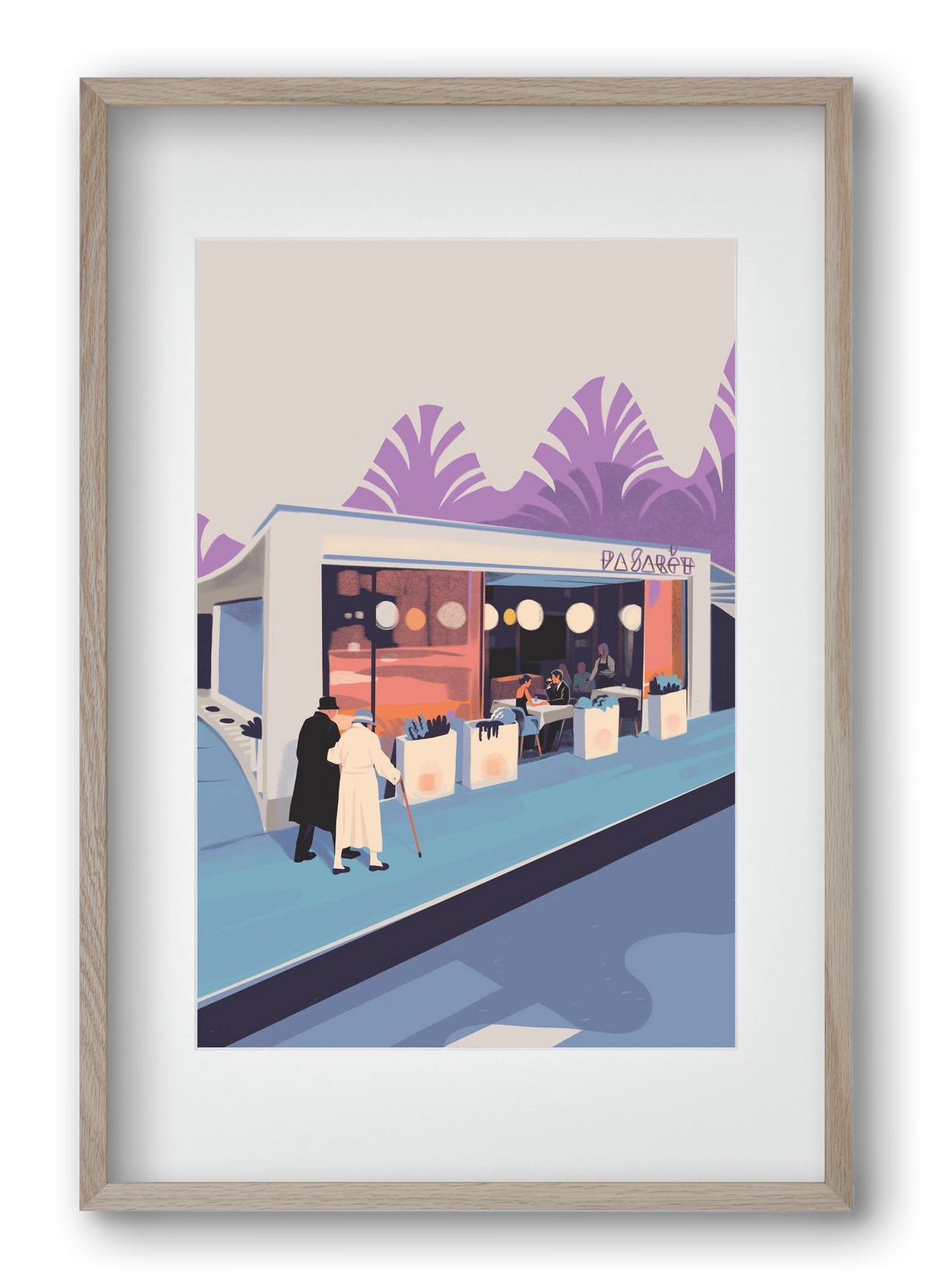 Pasarét, 40x60 cm (30x45 cm), Tölgy keret, paszpartuval