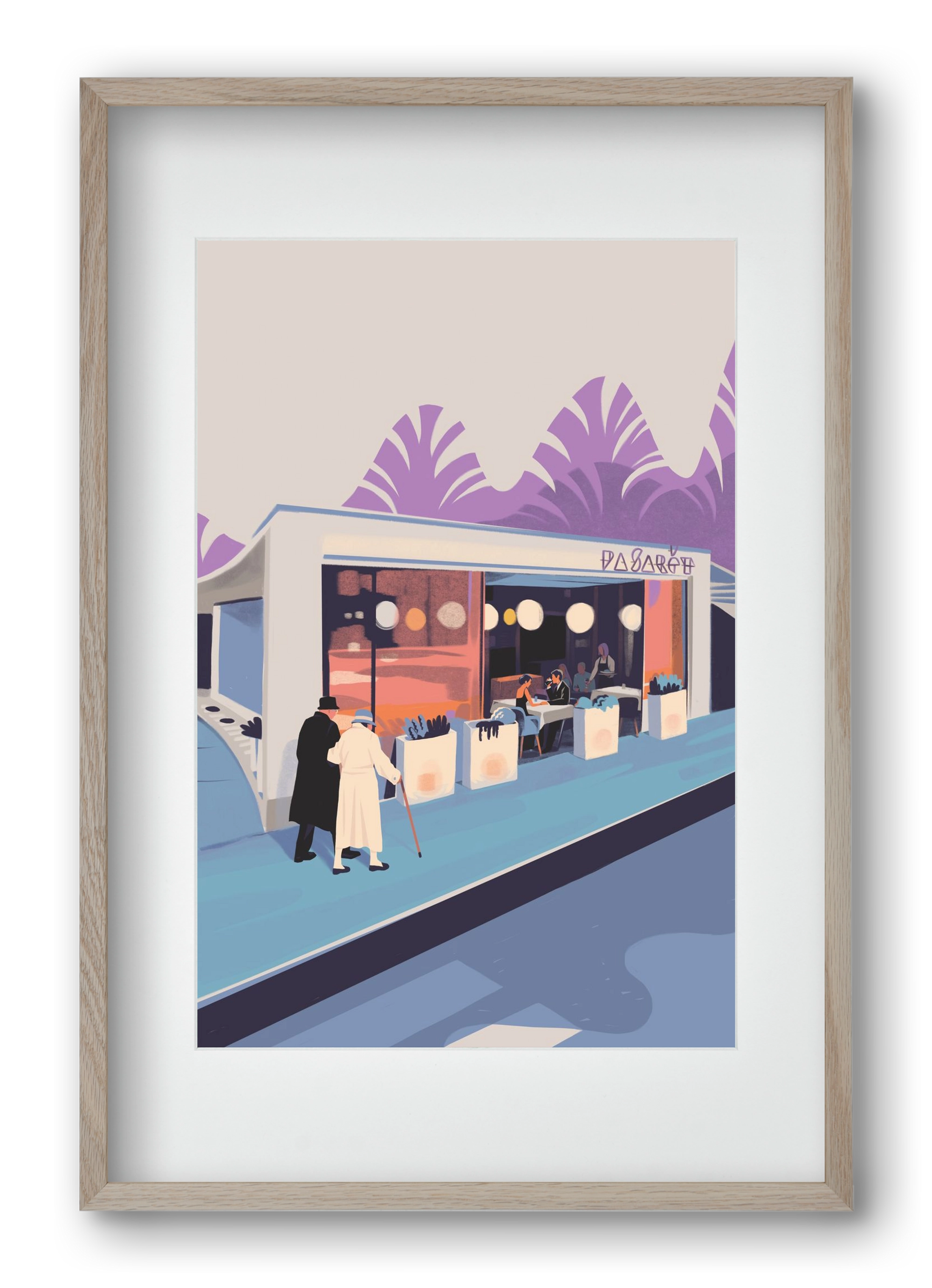 Pasarét, 40x60 cm (30x45 cm), Tölgy keret, paszpartuval