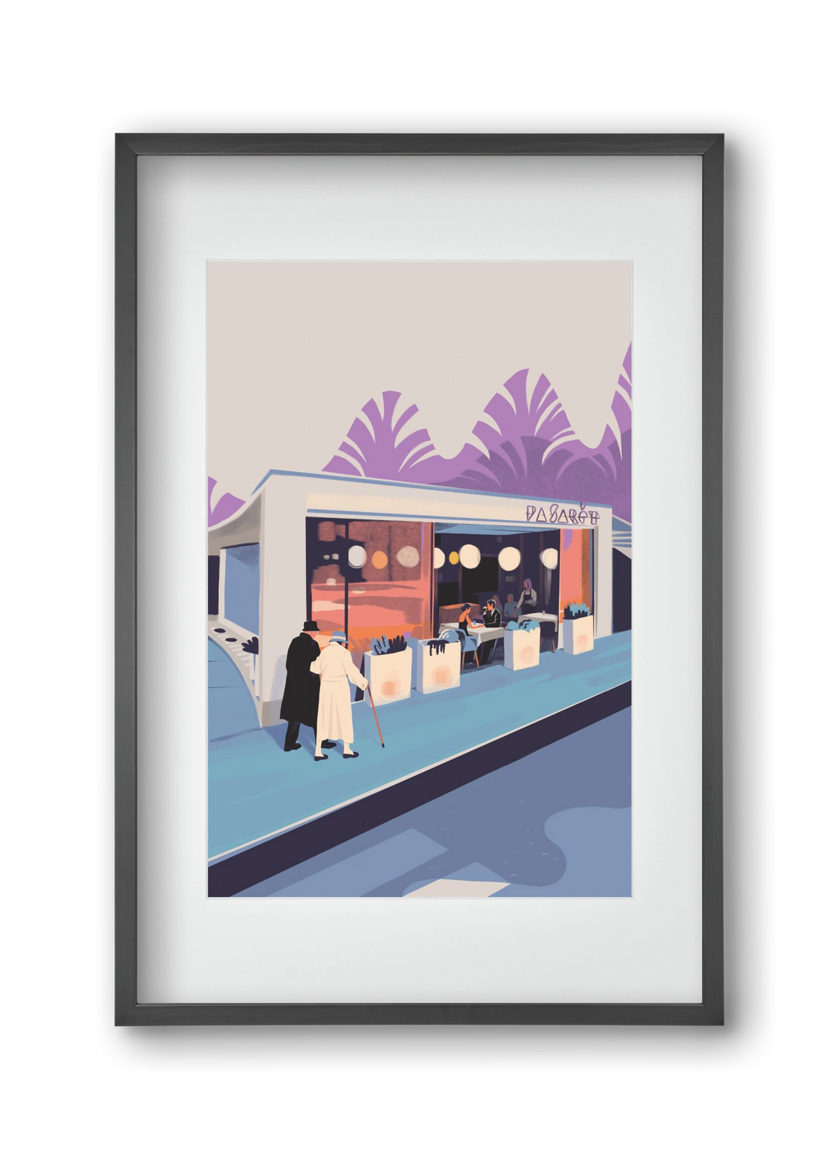 Pasarét, 30x45 cm (20x30 cm), Fekete keret, paszpartuval