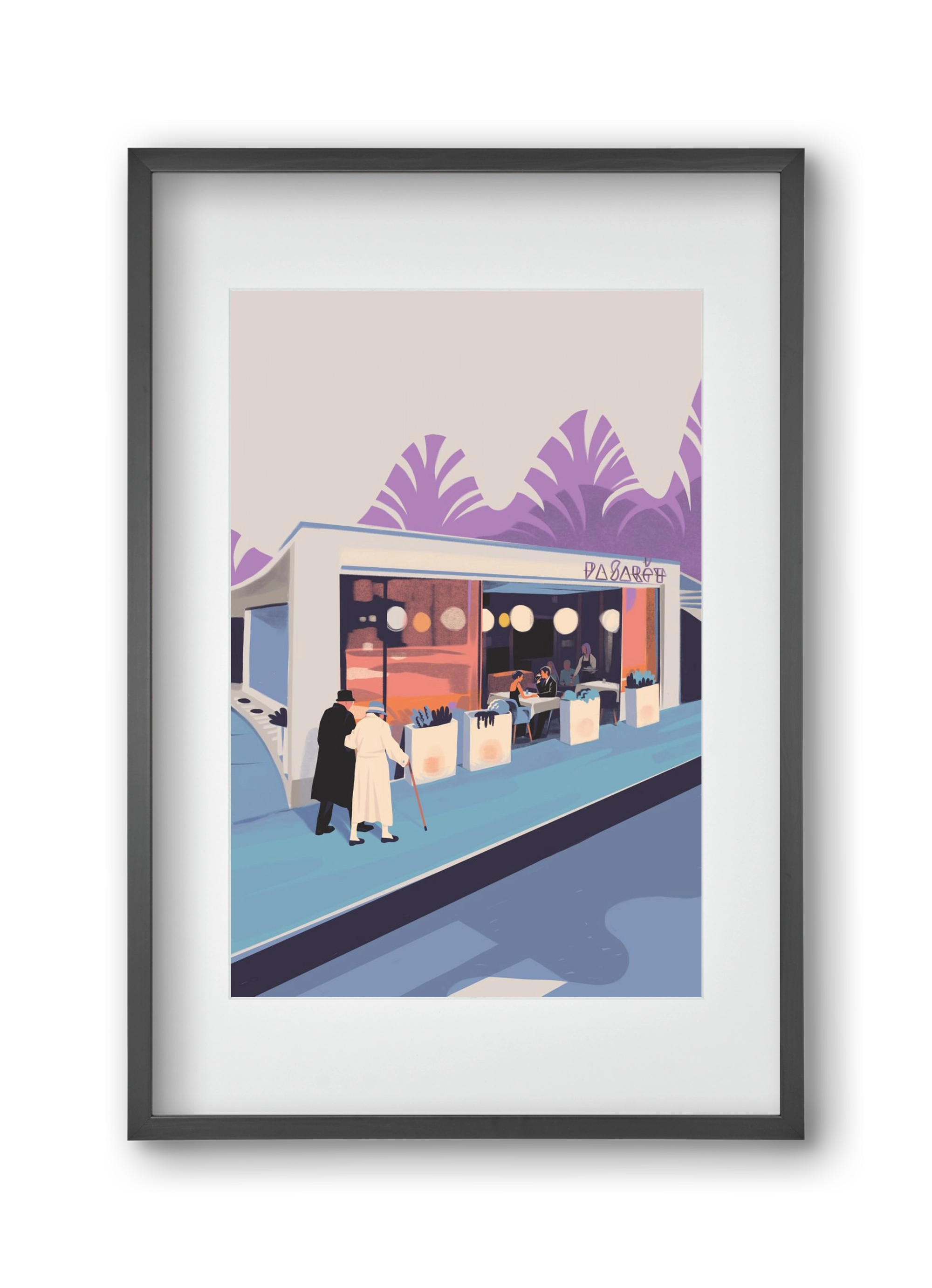 Pasarét, 30x45 cm (20x30 cm), Fekete keret, paszpartuval