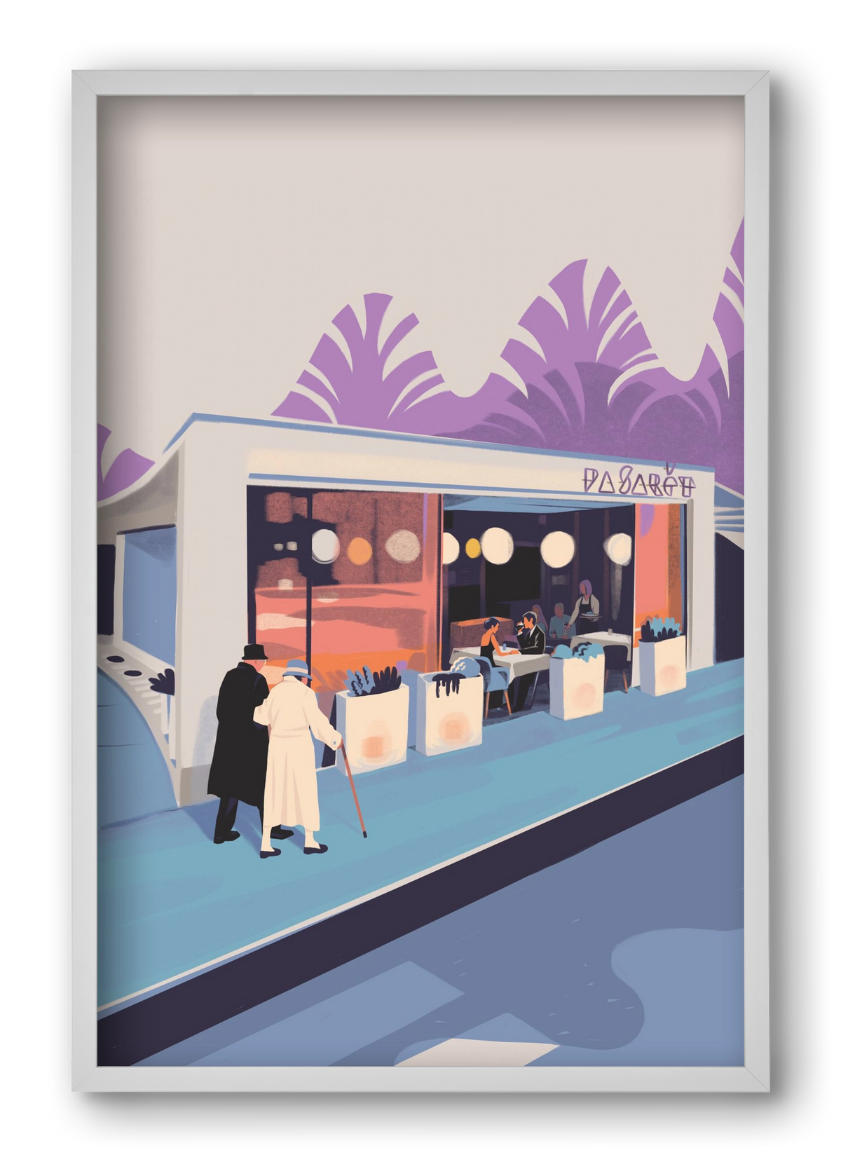 Pasarét, 40x60 cm (40x60 cm), Fehér keret