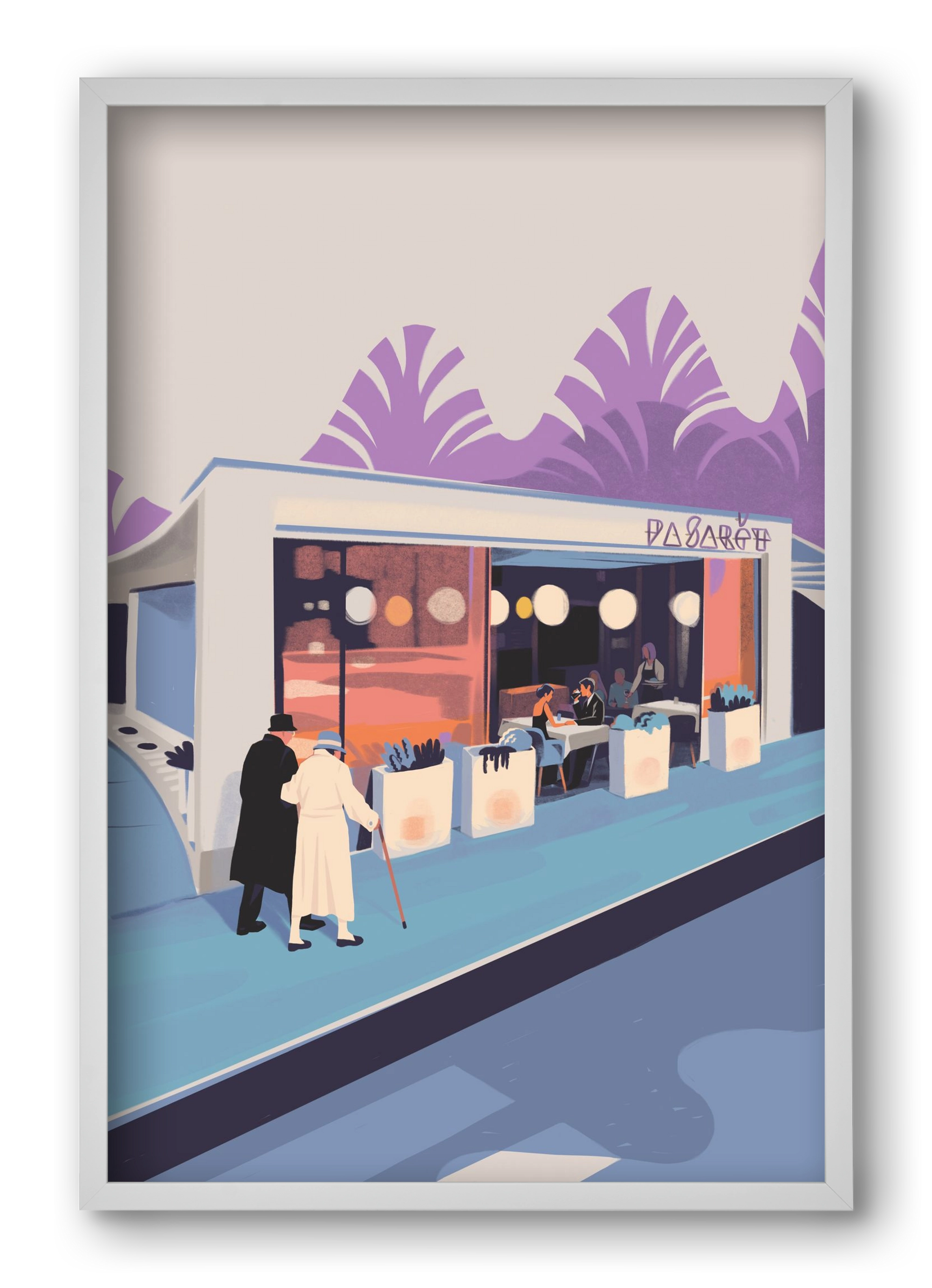 Pasarét, 40x60 cm (40x60 cm), Fehér keret