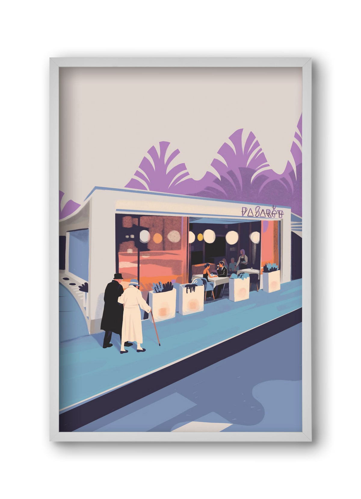 Pasarét, 30x45 cm (30x45 cm), Fehér keret