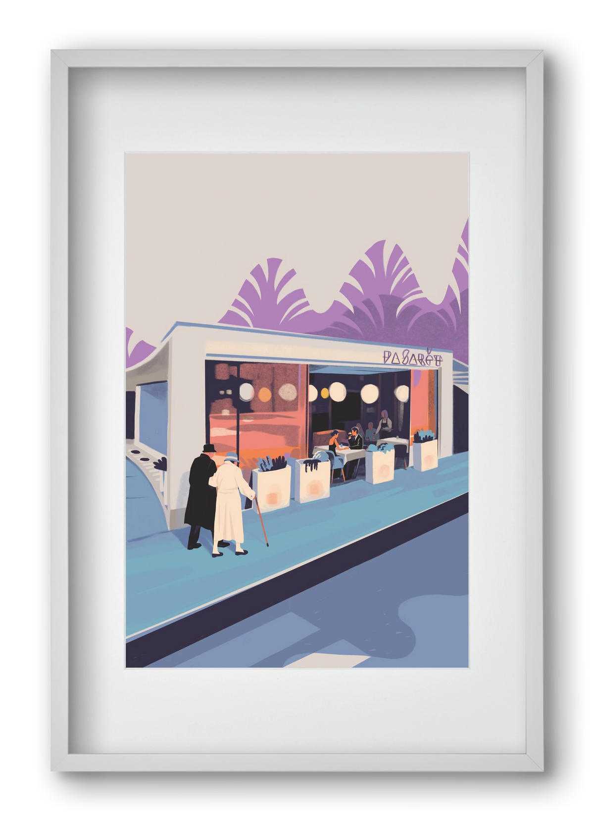 Pasarét, 40x60 cm (30x45 cm), Fehér keret, paszpartuval