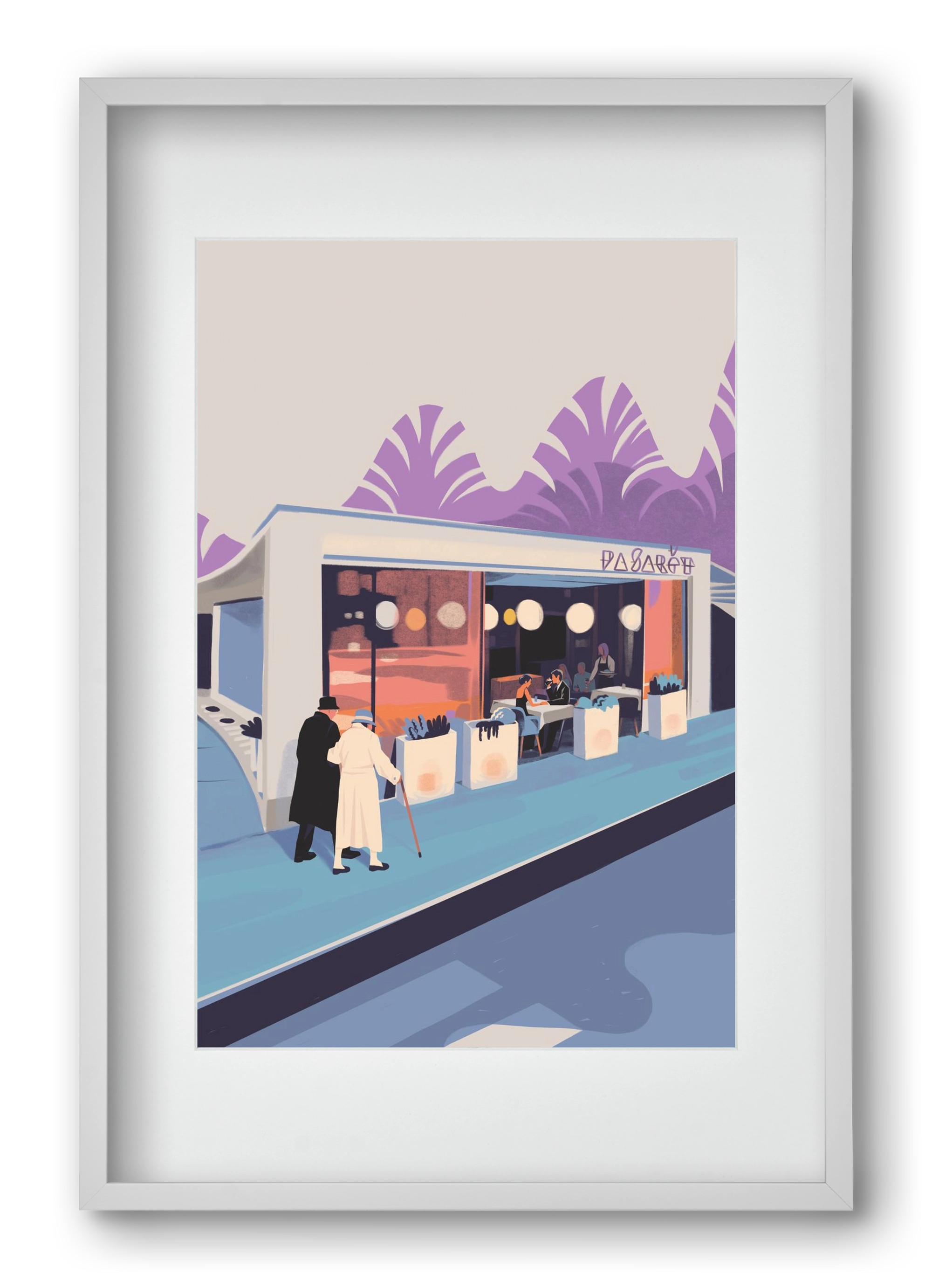 Pasarét, 40x60 cm (30x45 cm), Fehér keret, paszpartuval