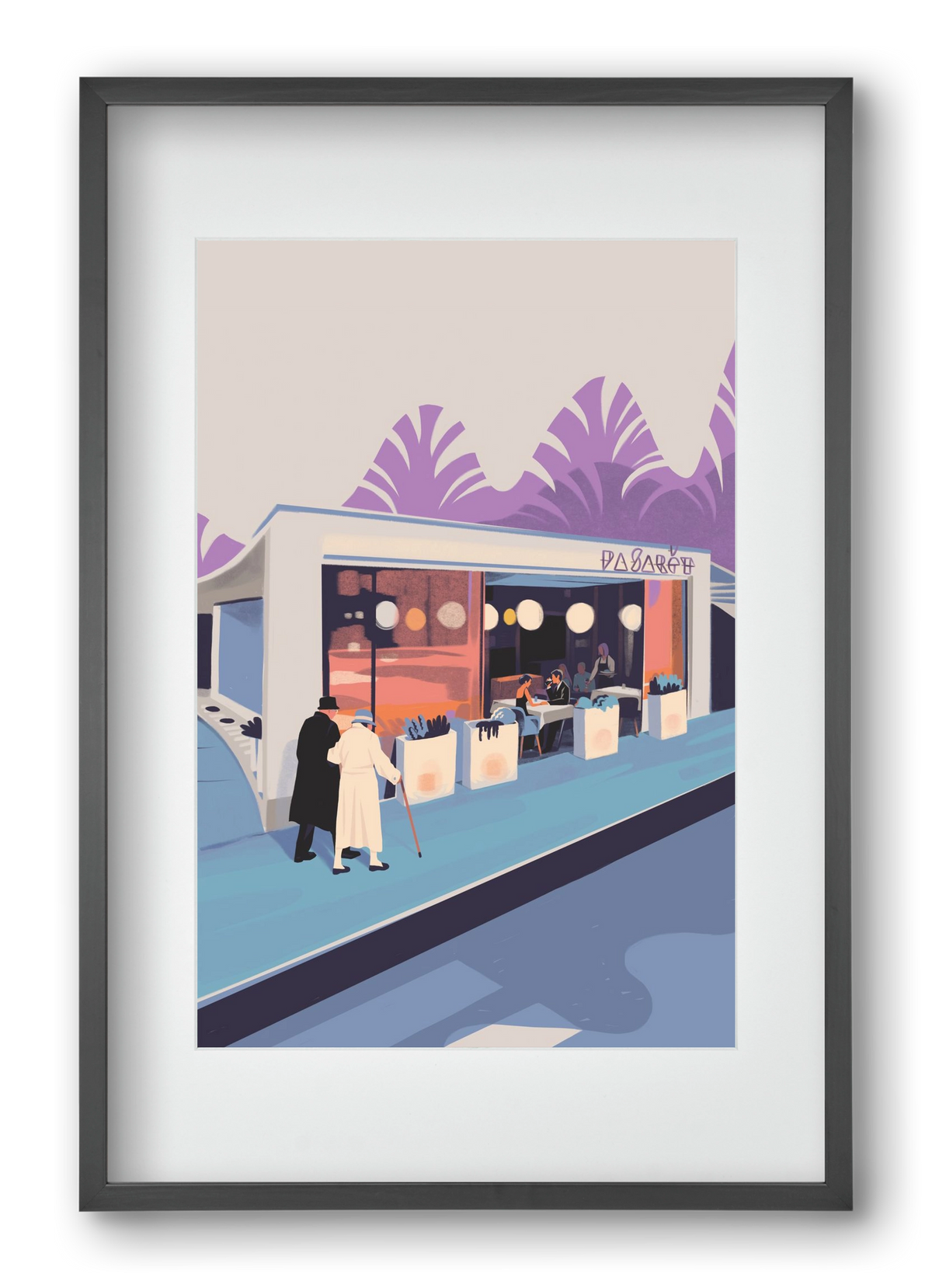 Pasarét, 40x60 cm (30x45 cm), Fekete keret, paszpartuval