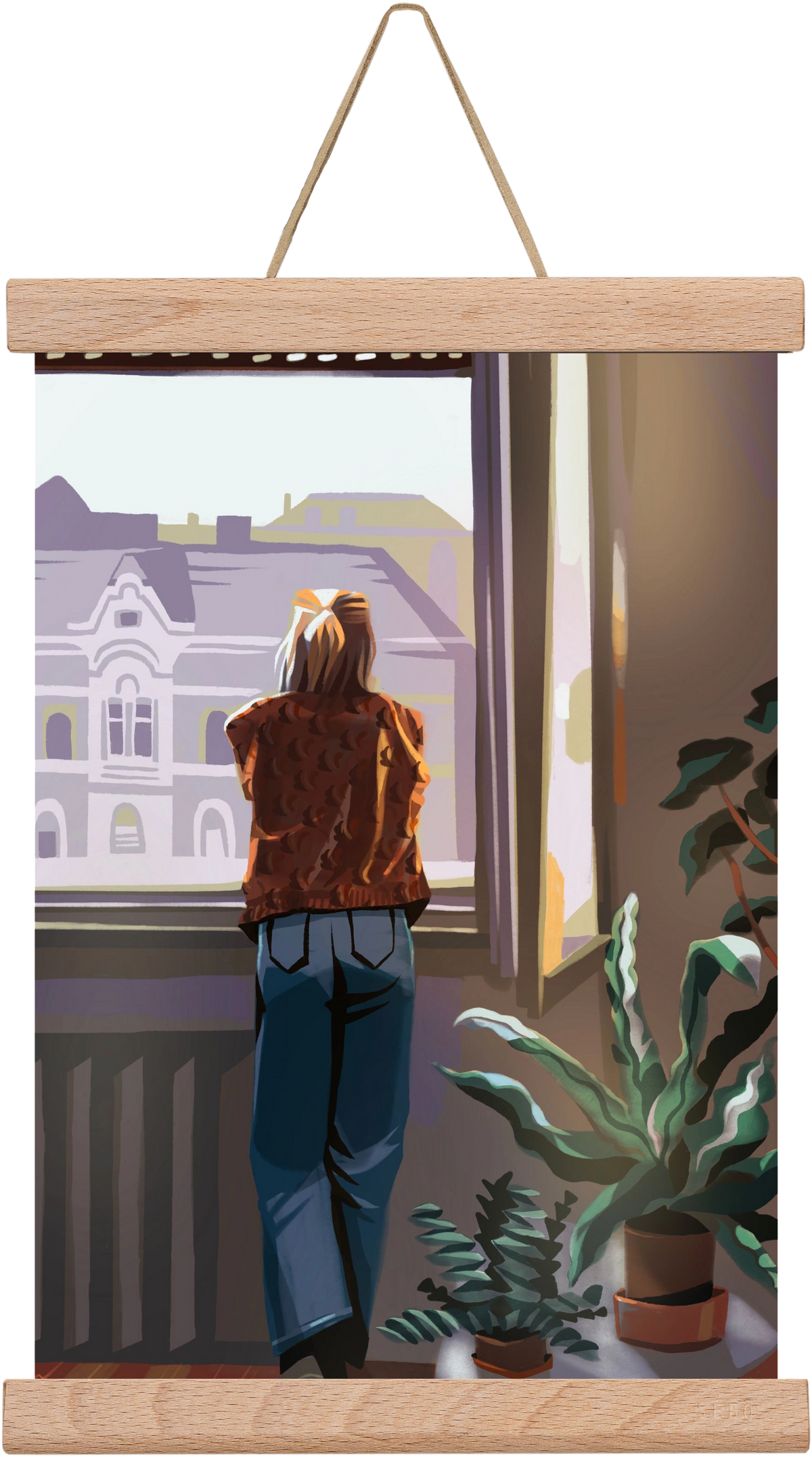 Ablak, 20x30 cm (20x30 cm), Tölgy akasztó