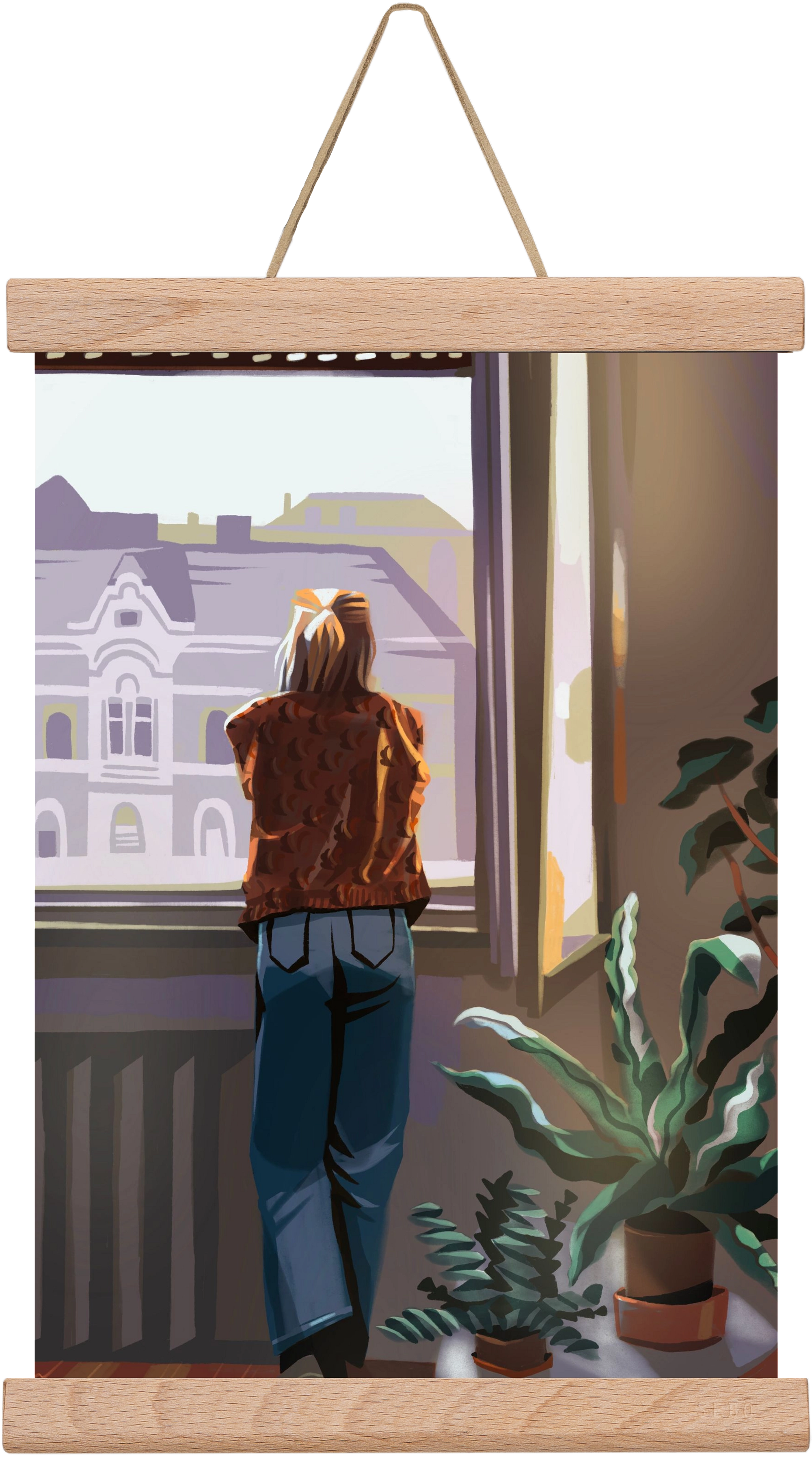 Ablak, 20x30 cm (20x30 cm), Tölgy akasztó