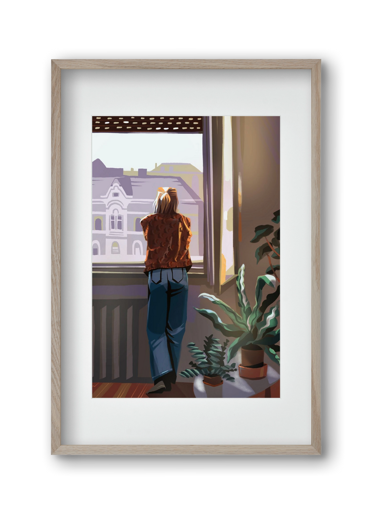 Ablak, 30x45 cm (20x30 cm), Tölgy keret, paszpartuval