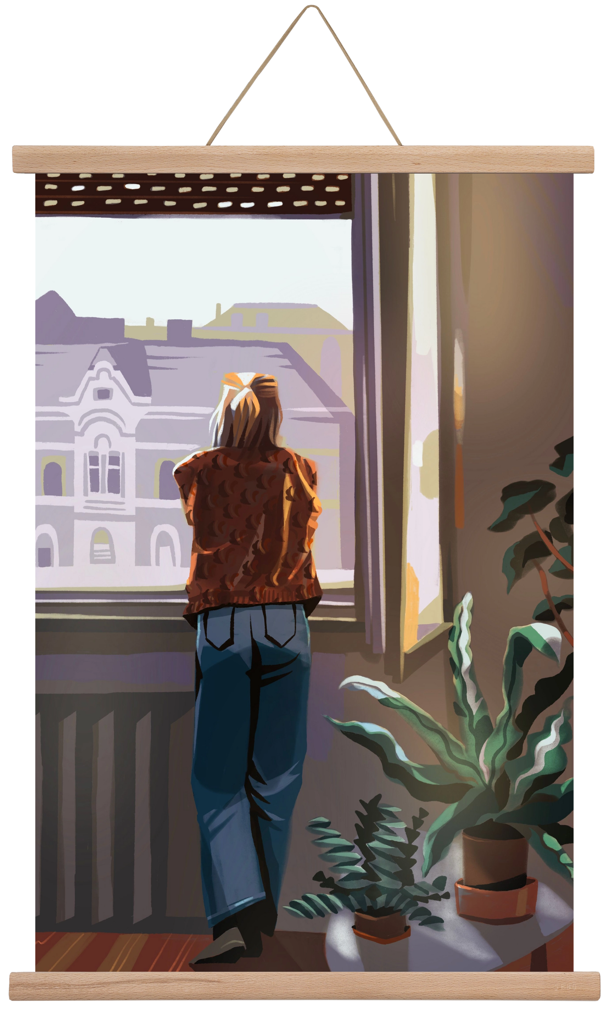 Ablak, 40x60 cm (40x60 cm), Tölgy akasztó