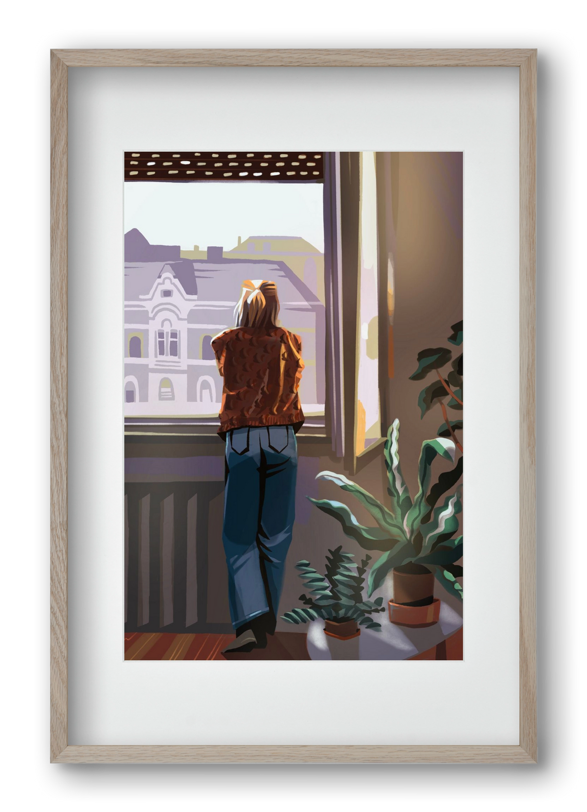 Ablak, 40x60 cm (30x45 cm), Tölgy keret, paszpartuval