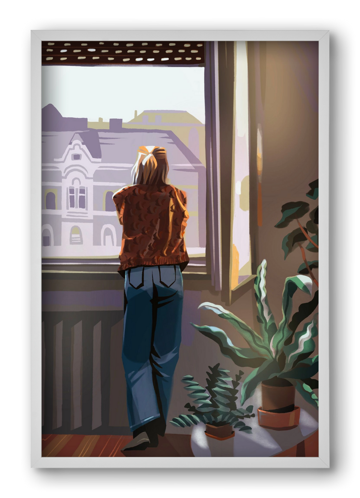 Ablak, 40x60 cm (40x60 cm), Fehér keret