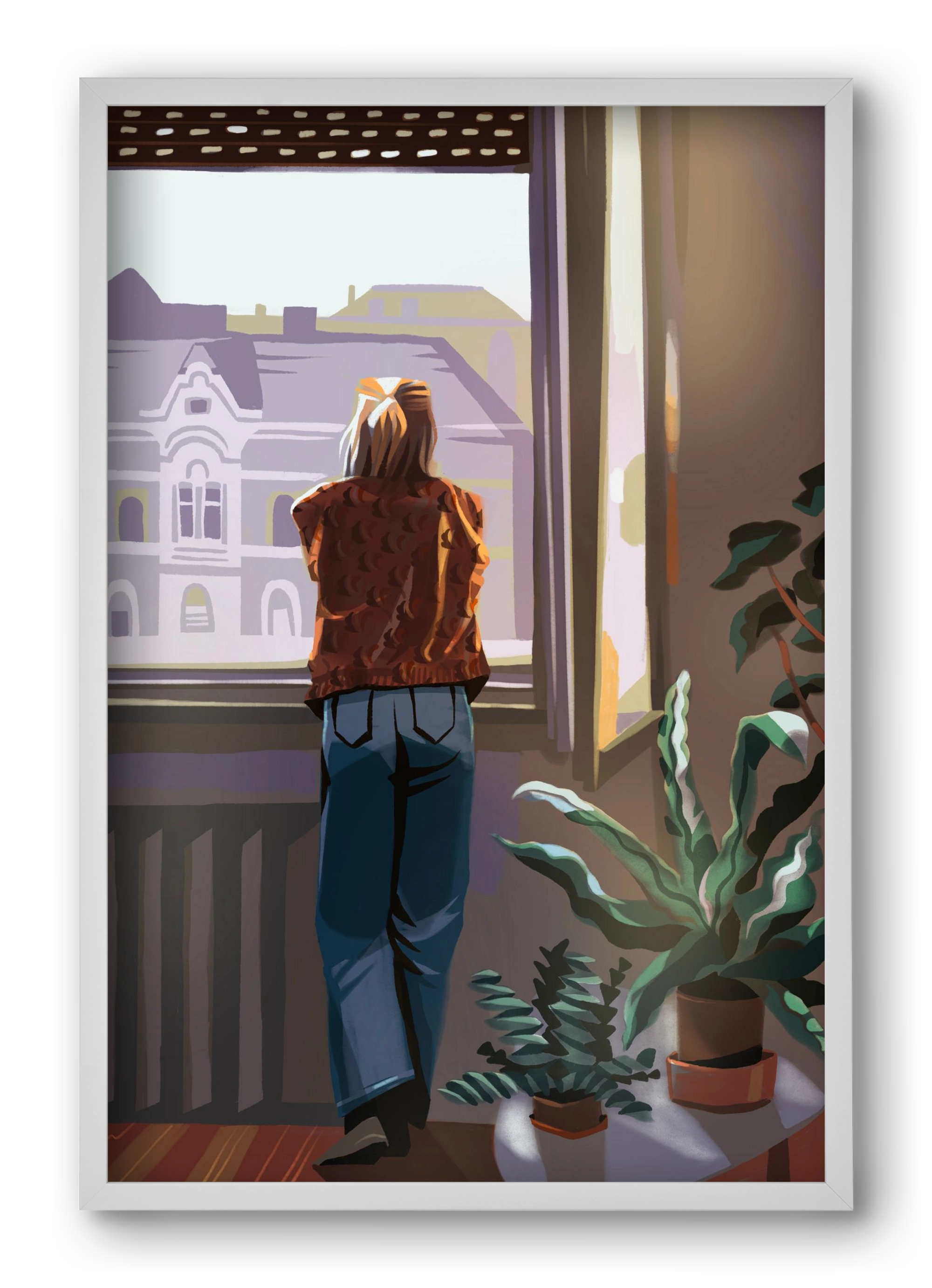 Ablak, 40x60 cm (40x60 cm), Fehér keret