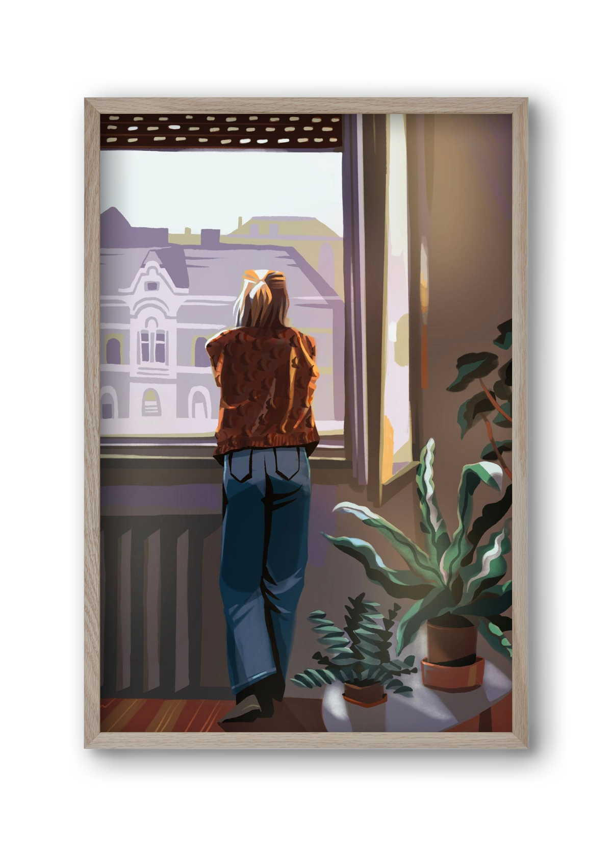 Ablak, 30x45 cm (30x45 cm), Tölgy keret