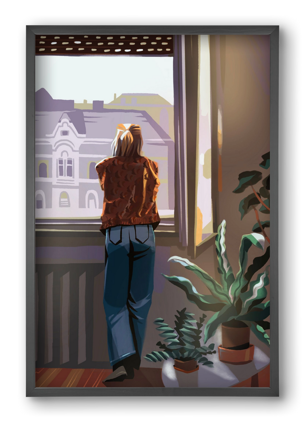 Ablak, 40x60 cm (40x60 cm), Fekete keret