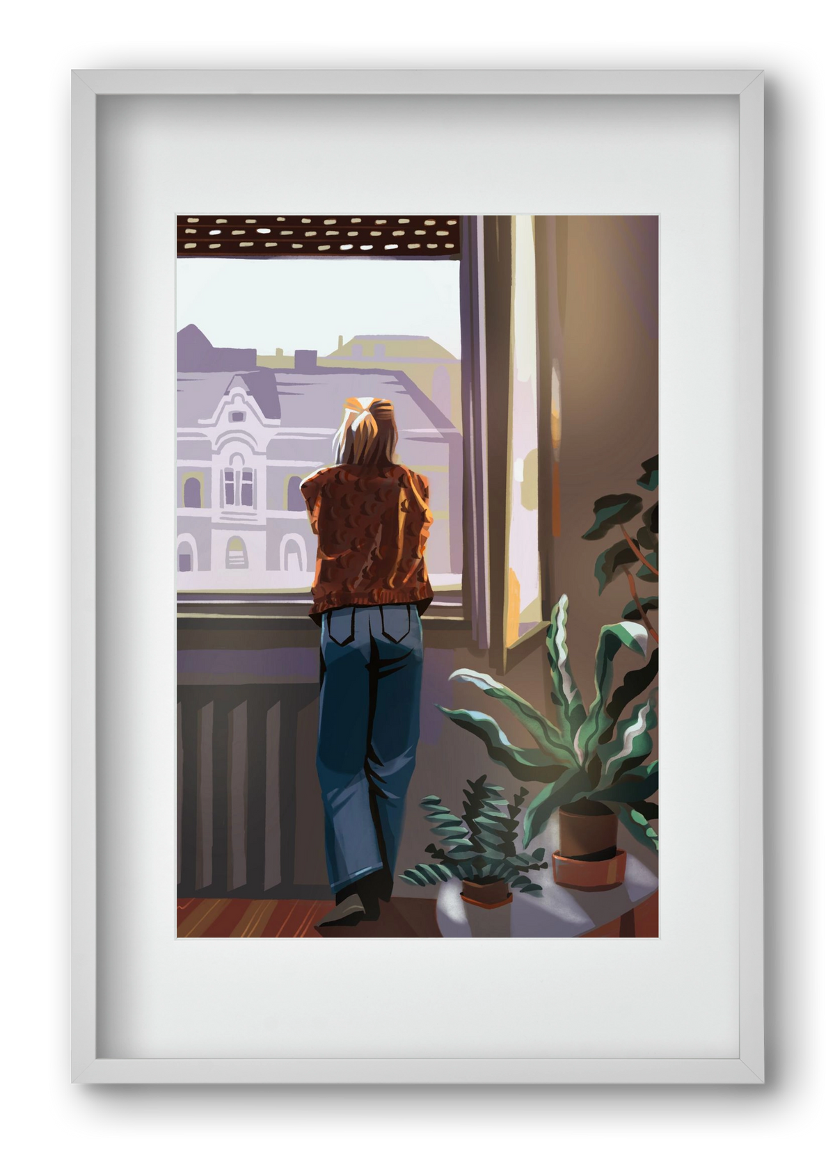 Ablak, 40x60 cm (30x45 cm), Fehér keret, paszpartuval