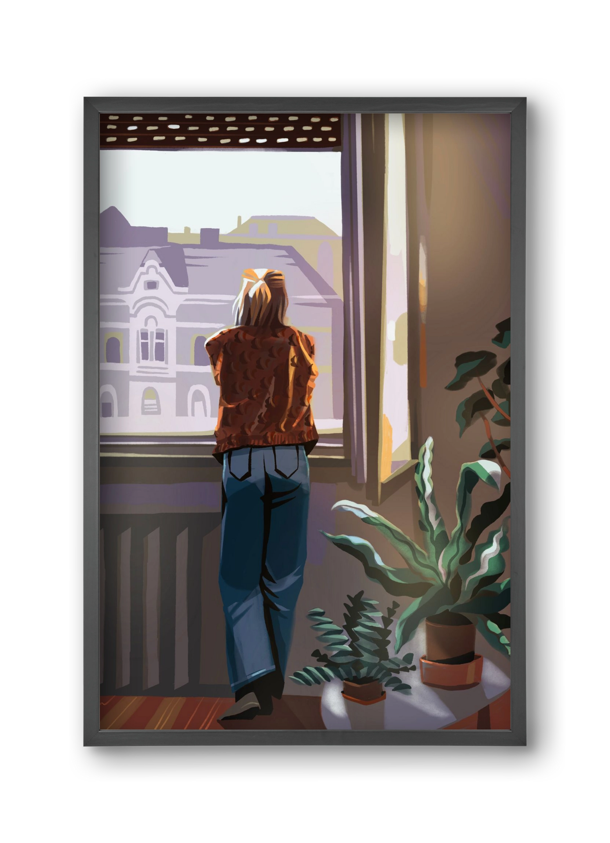 Ablak, 30x45 cm (30x45 cm), Fekete keret