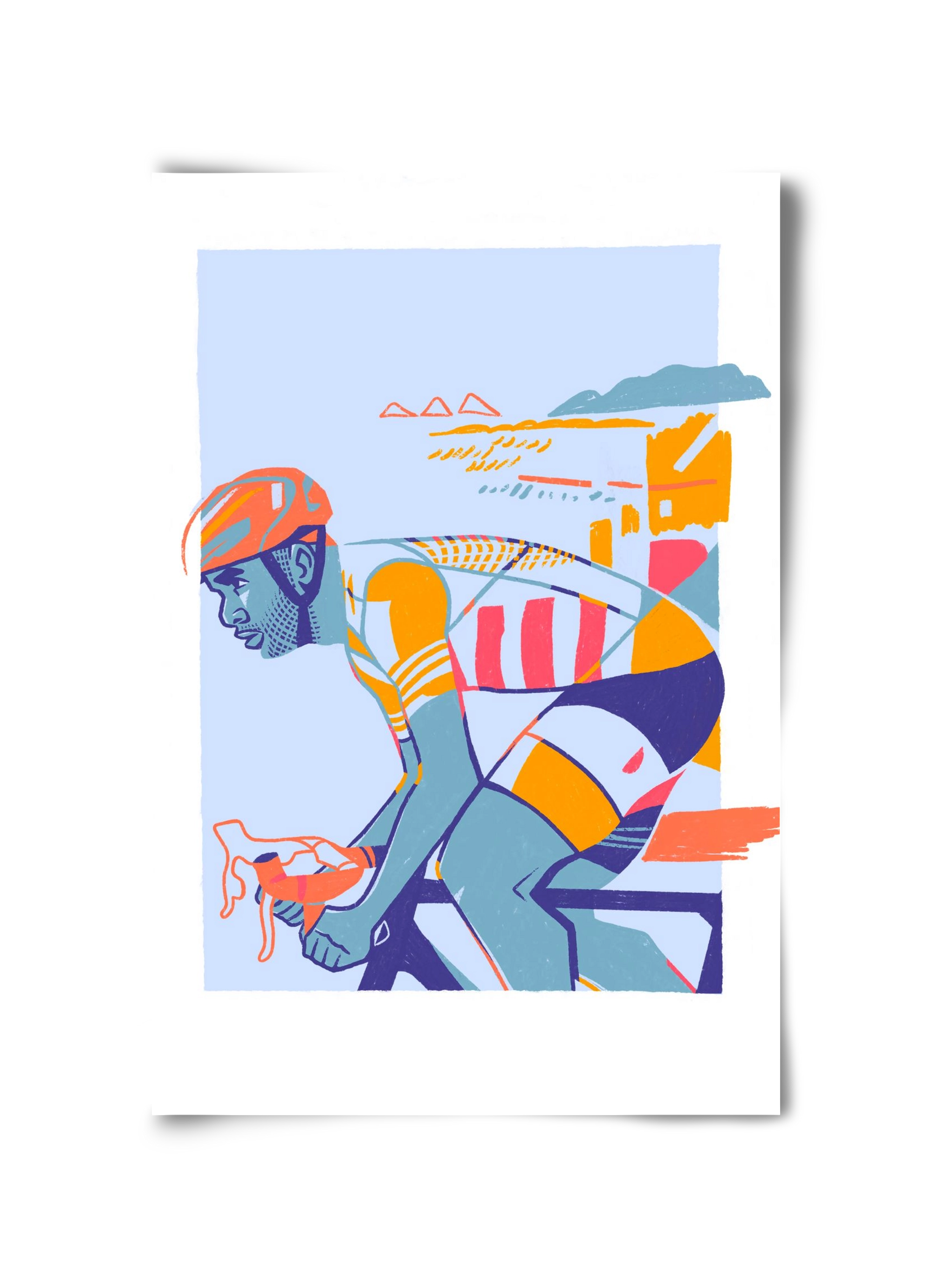 Cyclist, 30x45 cm, Keret nélkül