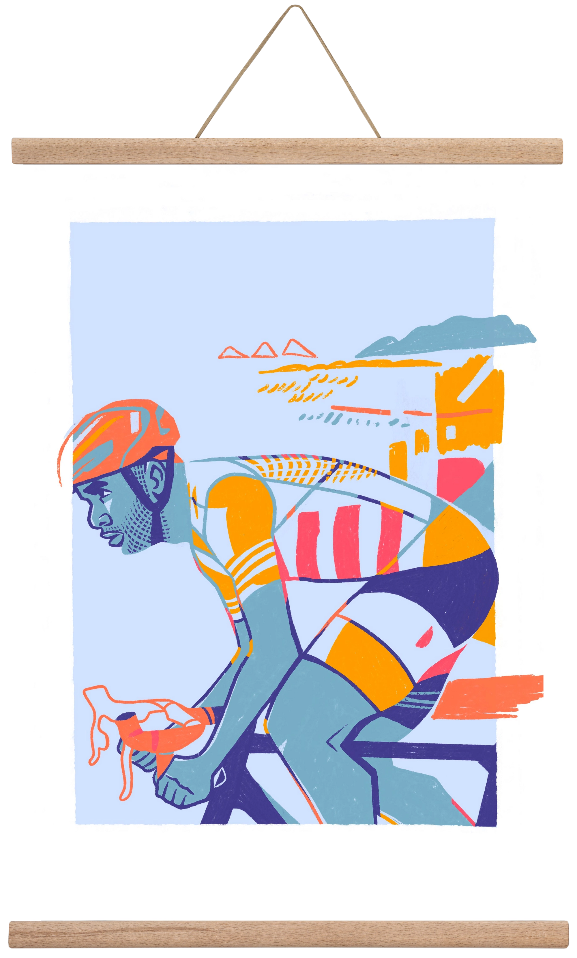 Cyclist, 40x60 cm (40x60 cm), Tölgy akasztó