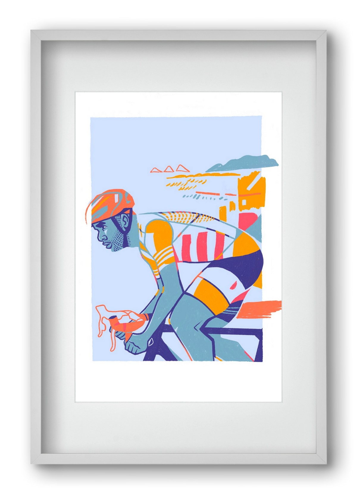 Cyclist, 40x60 cm (30x45 cm), Fehér keret, paszpartuval