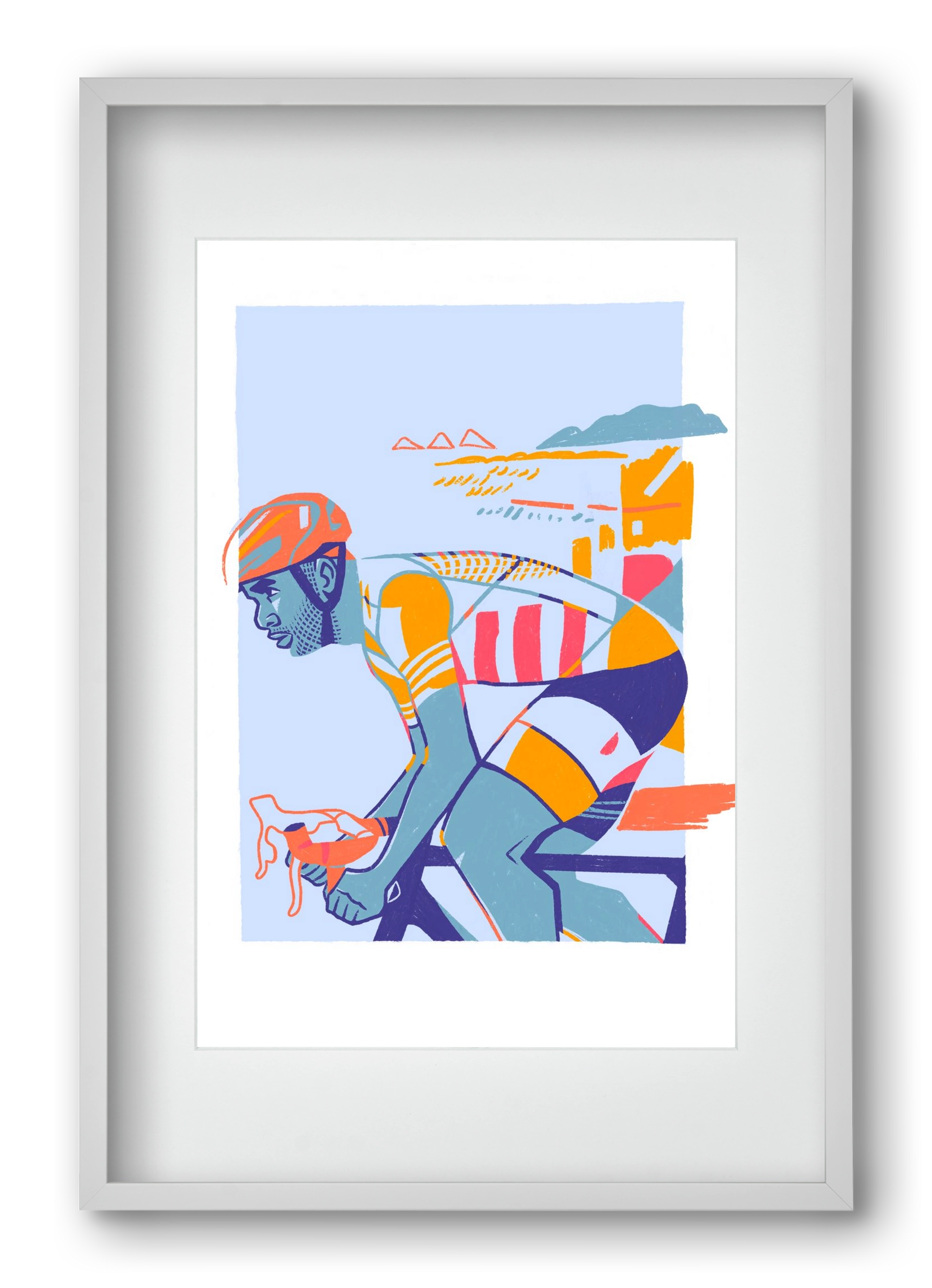 Cyclist, 40x60 cm (30x45 cm), Fehér keret, paszpartuval