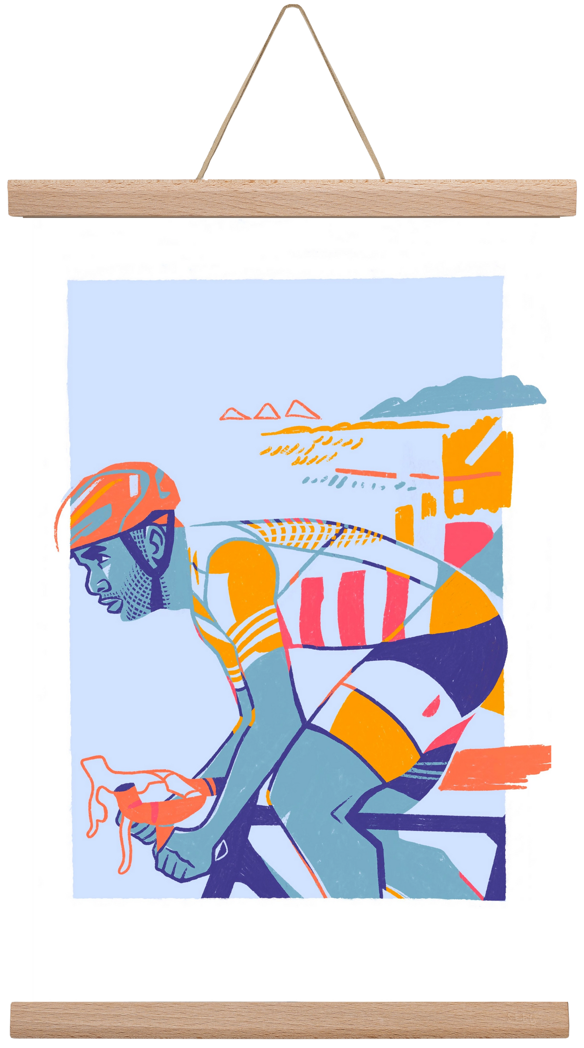 Cyclist, 30x45 cm (30x45 cm), Tölgy akasztó