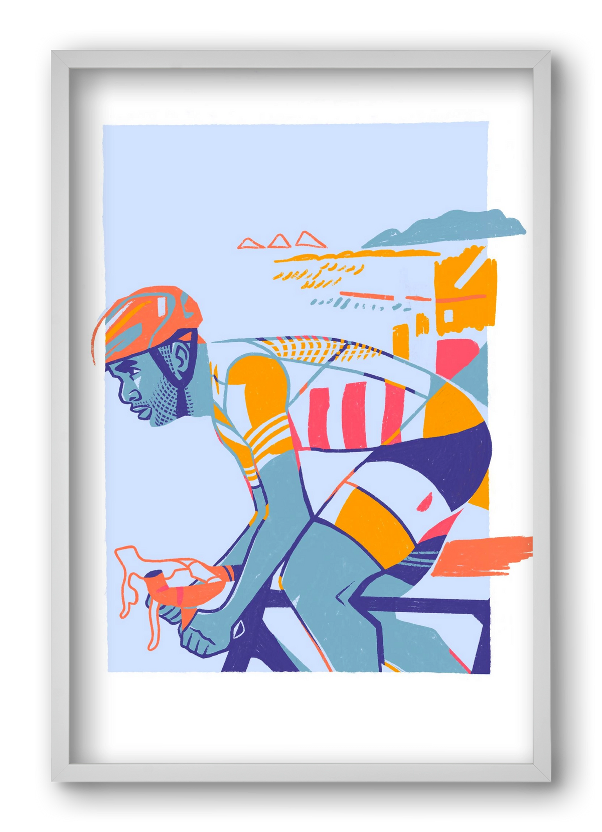 Cyclist, 40x60 cm (40x60 cm), Fehér keret