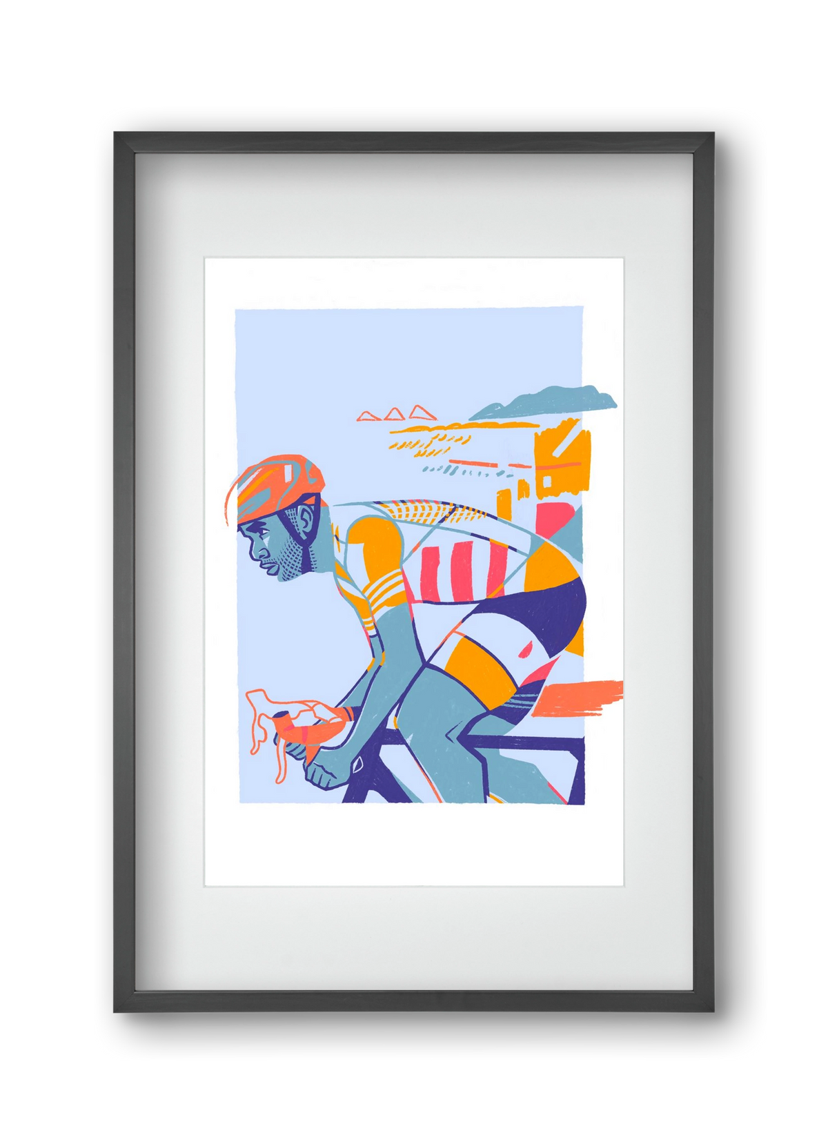 Cyclist, 30x45 cm (20x30 cm), Fekete keret, paszpartuval