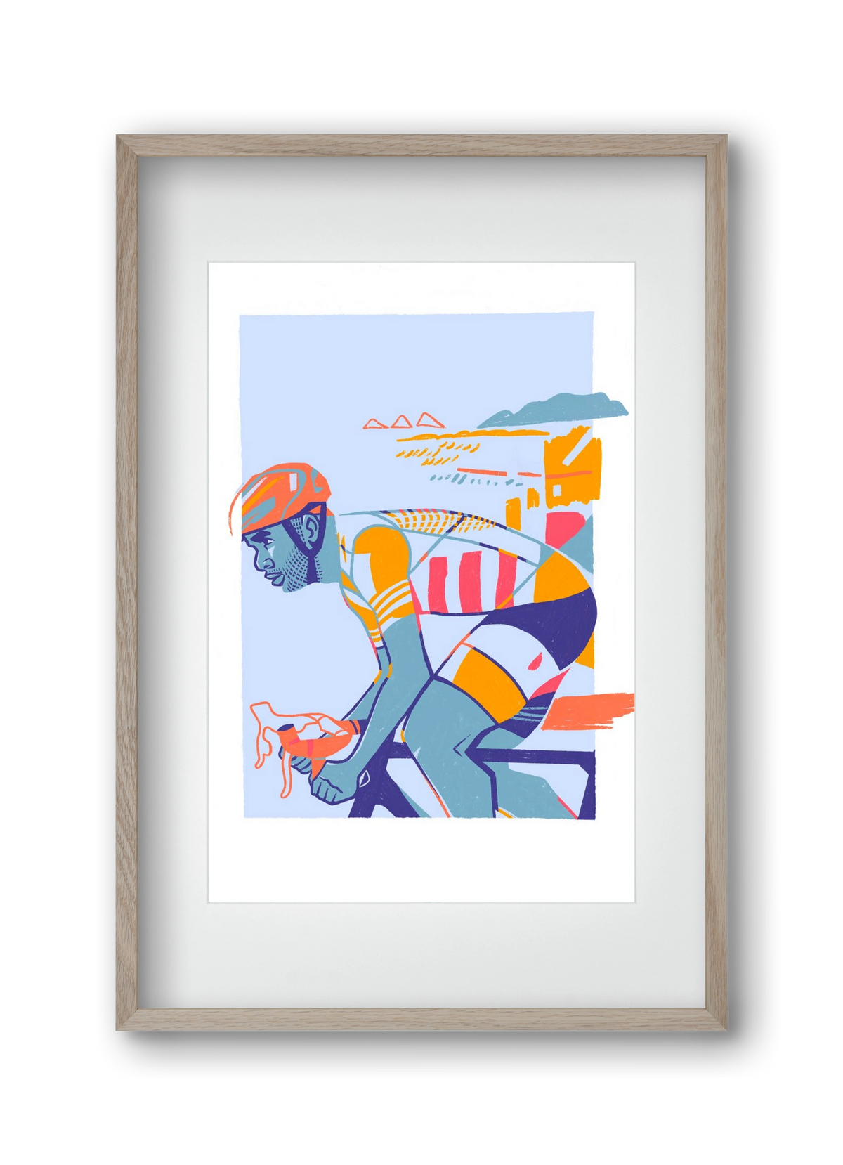 Cyclist, 30x45 cm (20x30 cm), Tölgy keret, paszpartuval