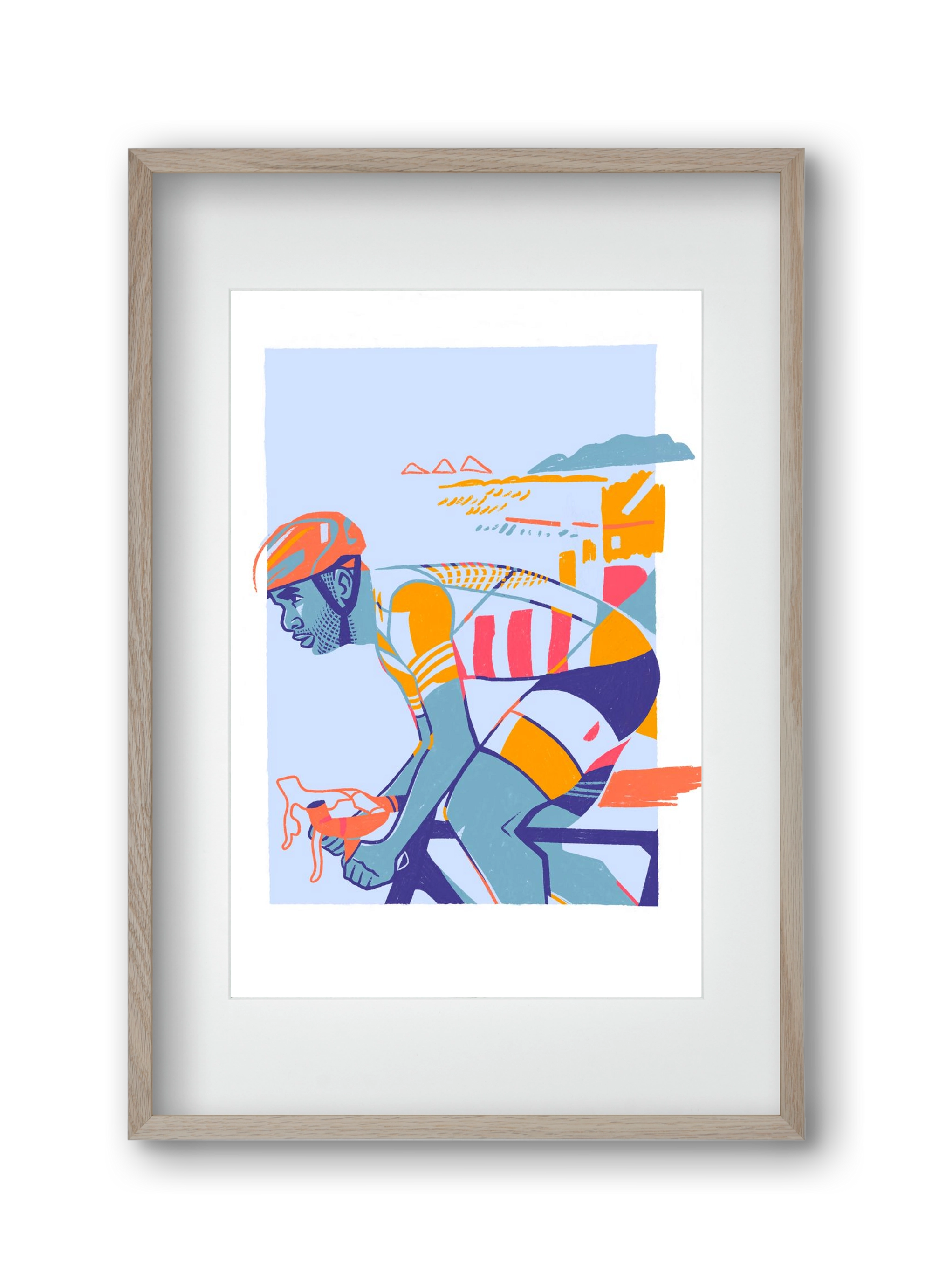 Cyclist, 30x45 cm (20x30 cm), Tölgy keret, paszpartuval