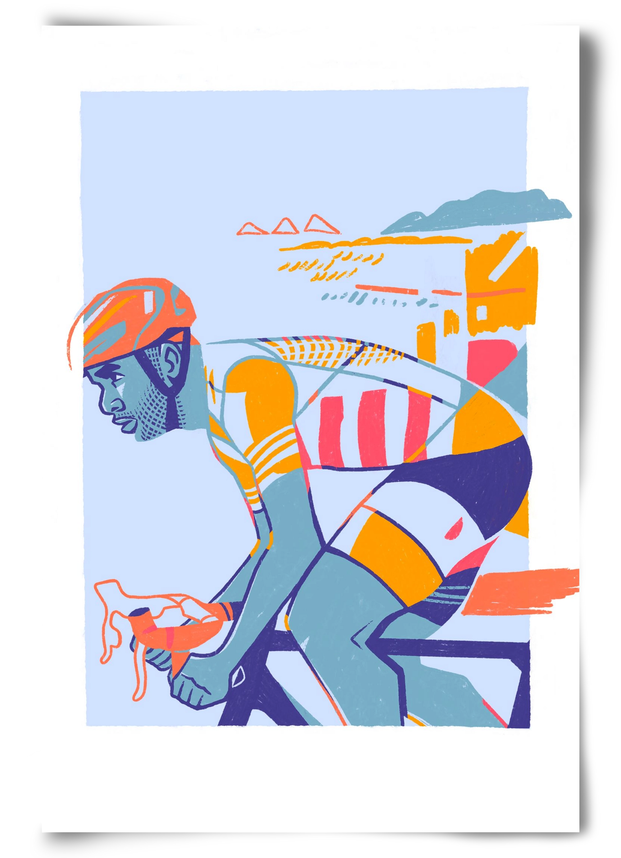 Cyclist, 60x90 cm, Keret nélkül
