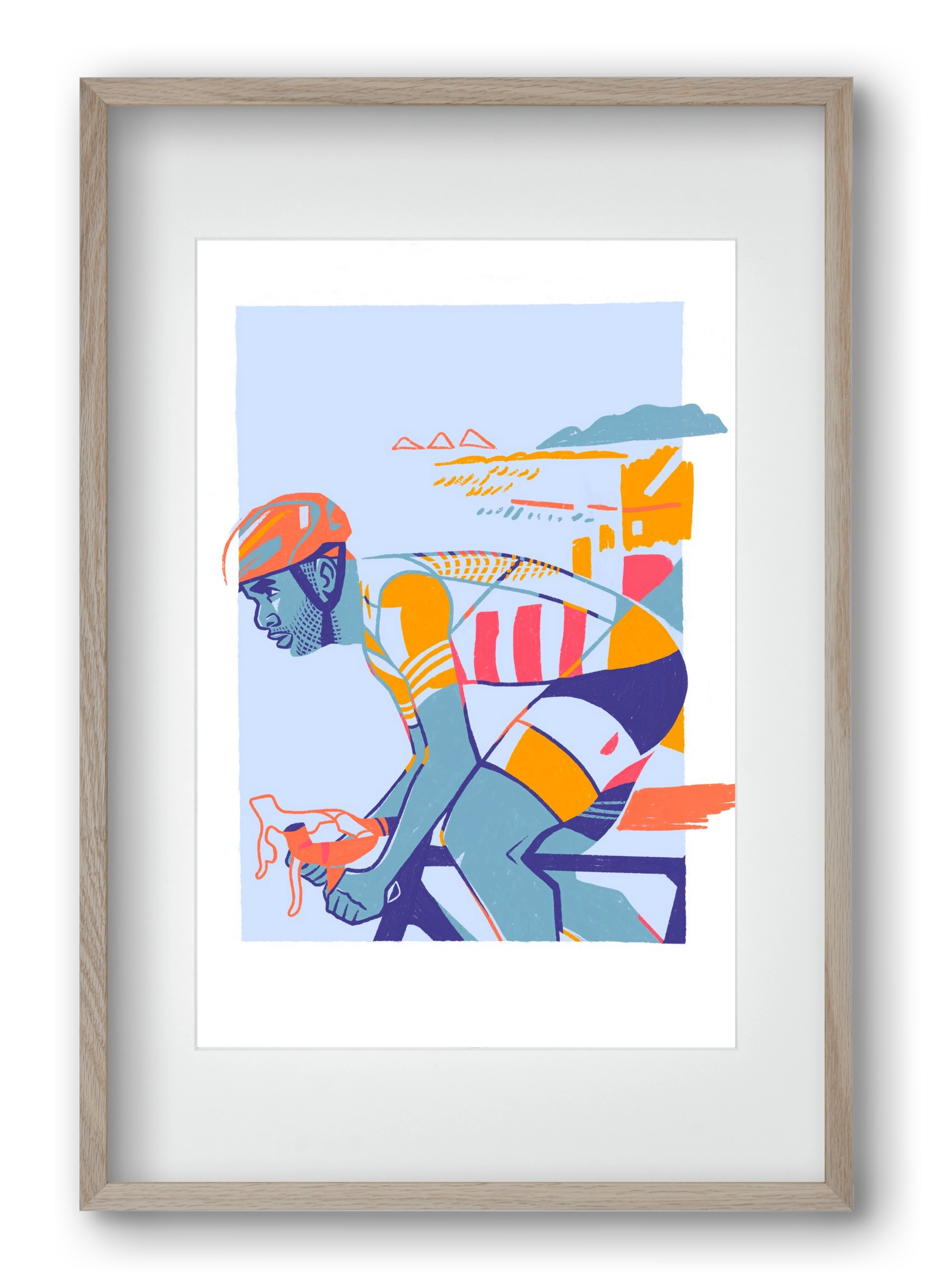 Cyclist, 40x60 cm (30x45 cm), Tölgy keret, paszpartuval