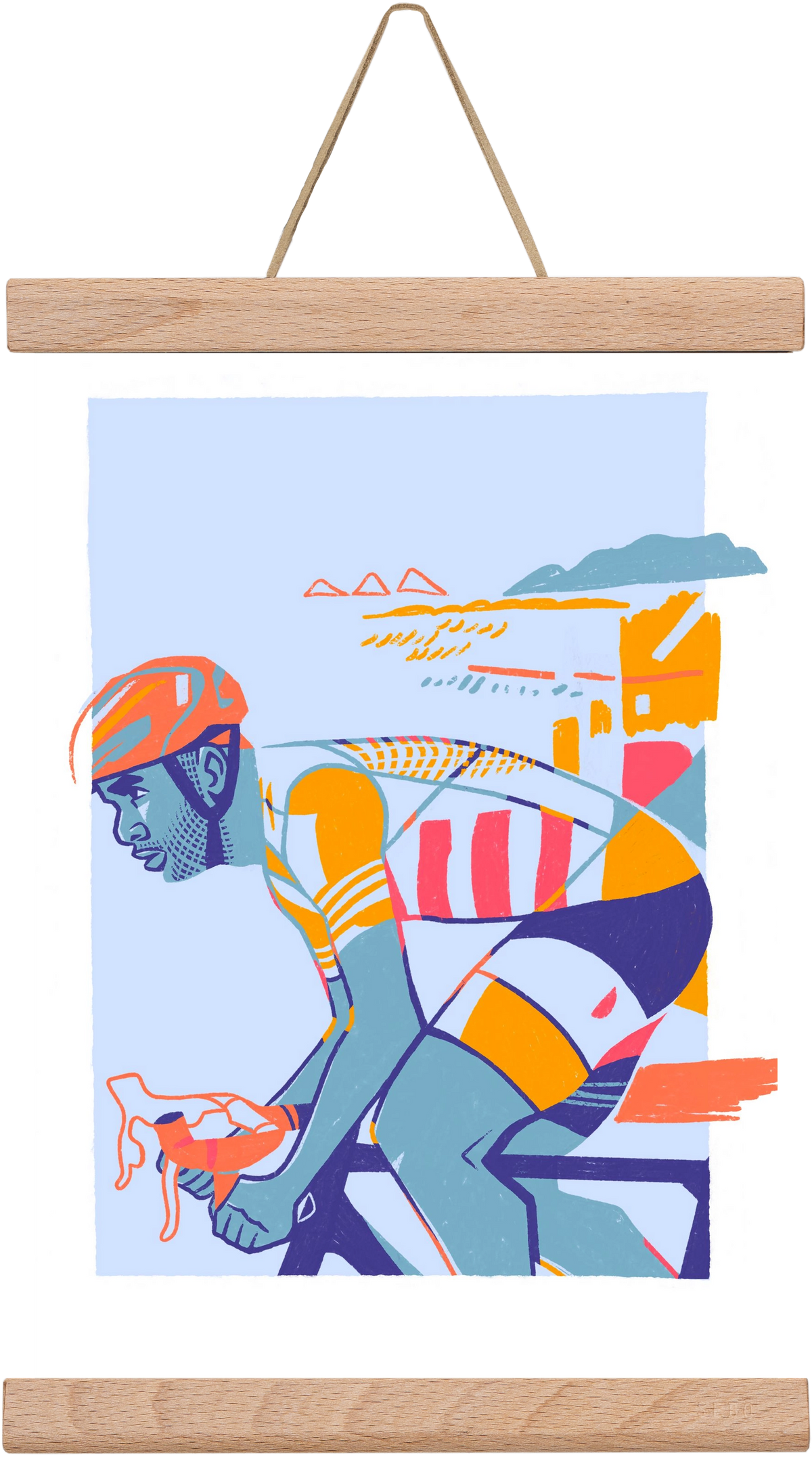 Cyclist, 20x30 cm (20x30 cm), Tölgy akasztó