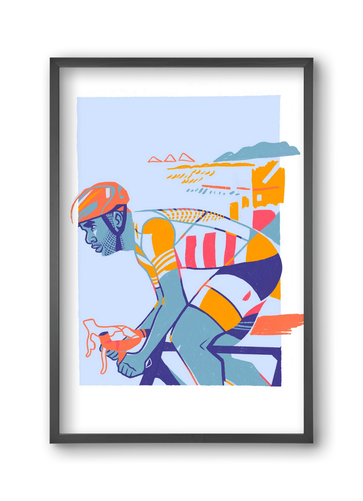 Cyclist, 30x45 cm (30x45 cm), Fekete keret