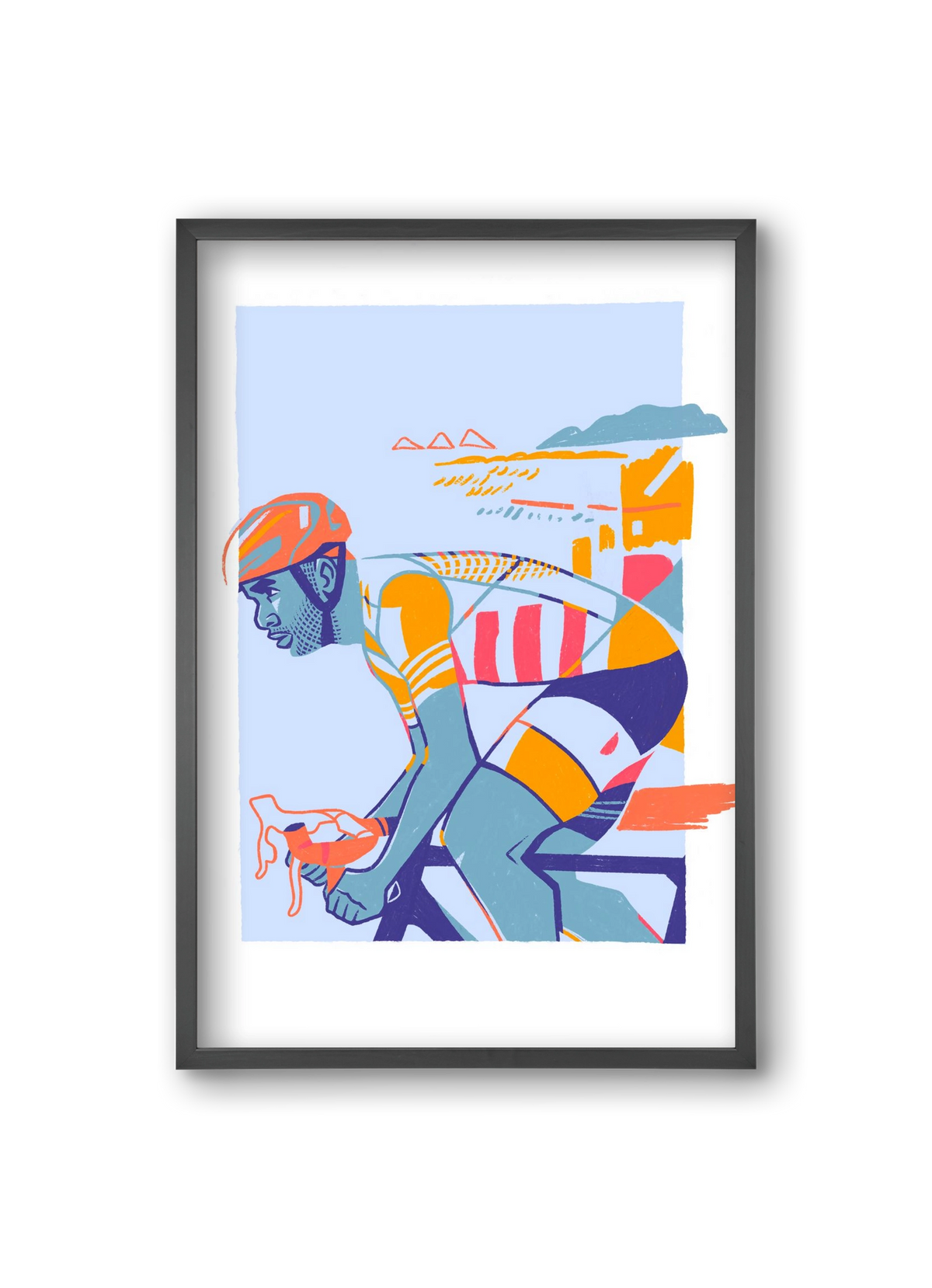 Cyclist, 20x30 cm (20x30 cm), Fekete keret