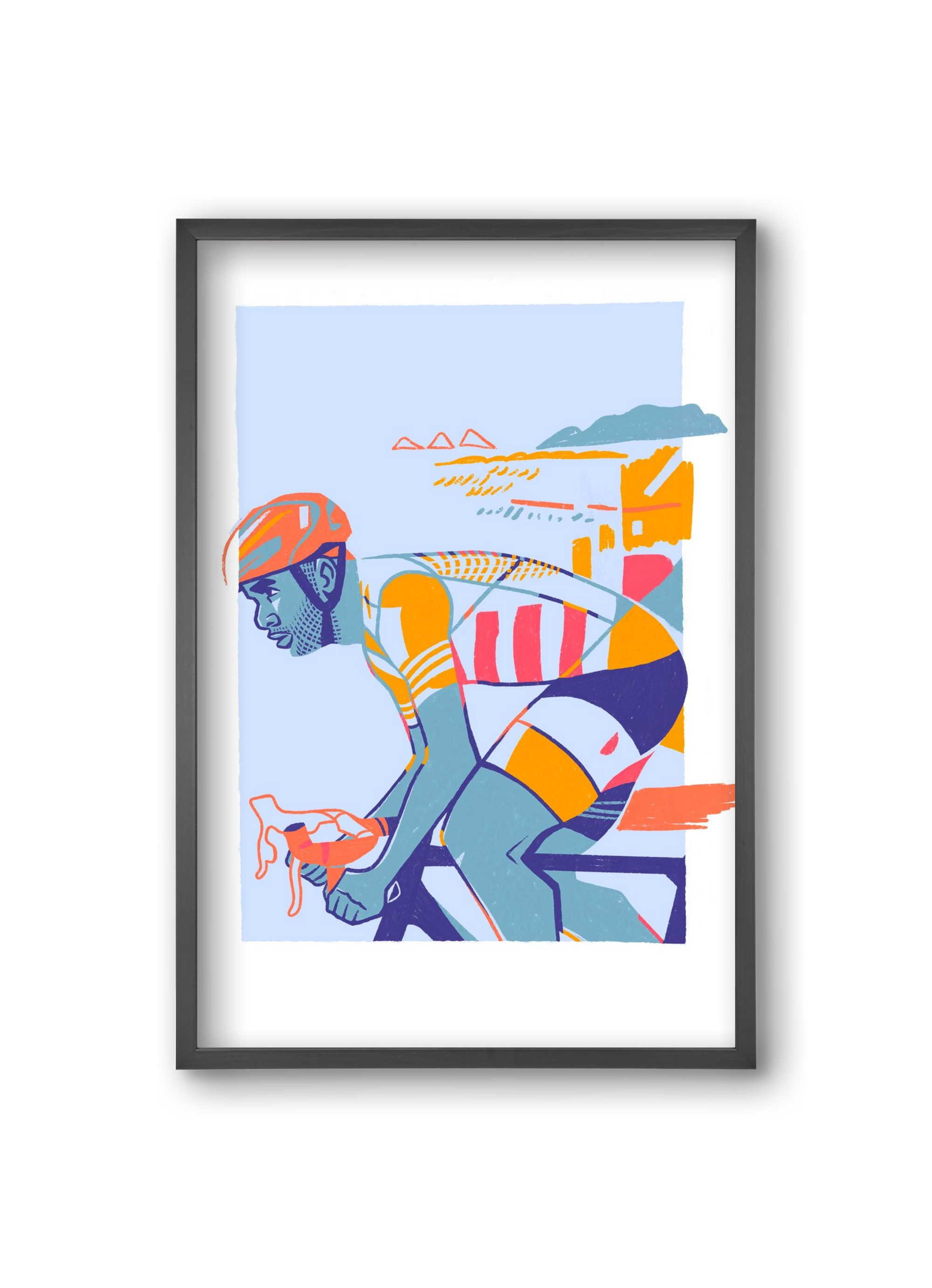 Cyclist, 20x30 cm (20x30 cm), Fekete keret
