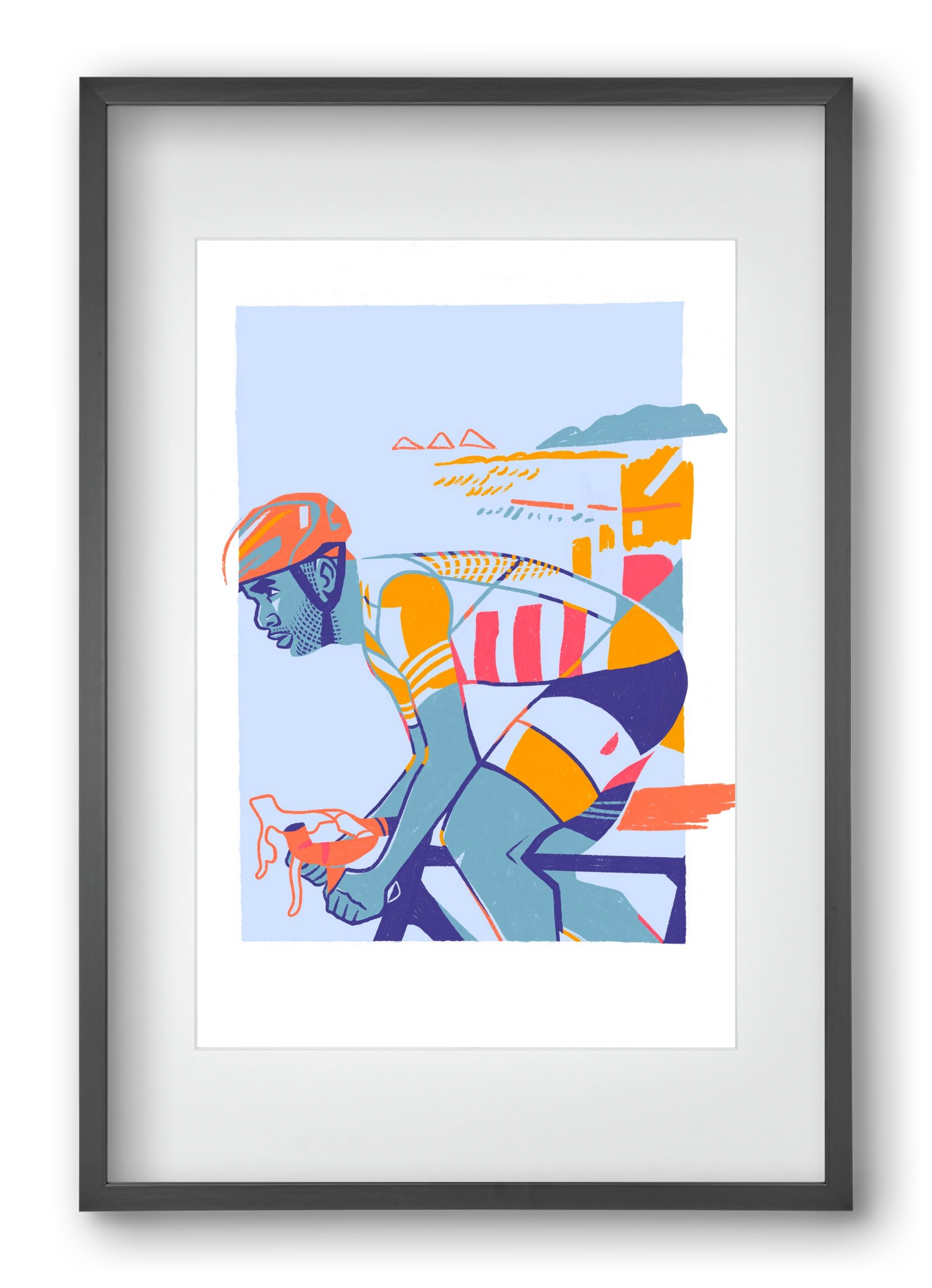 Cyclist, 40x60 cm (30x45 cm), Fekete keret, paszpartuval