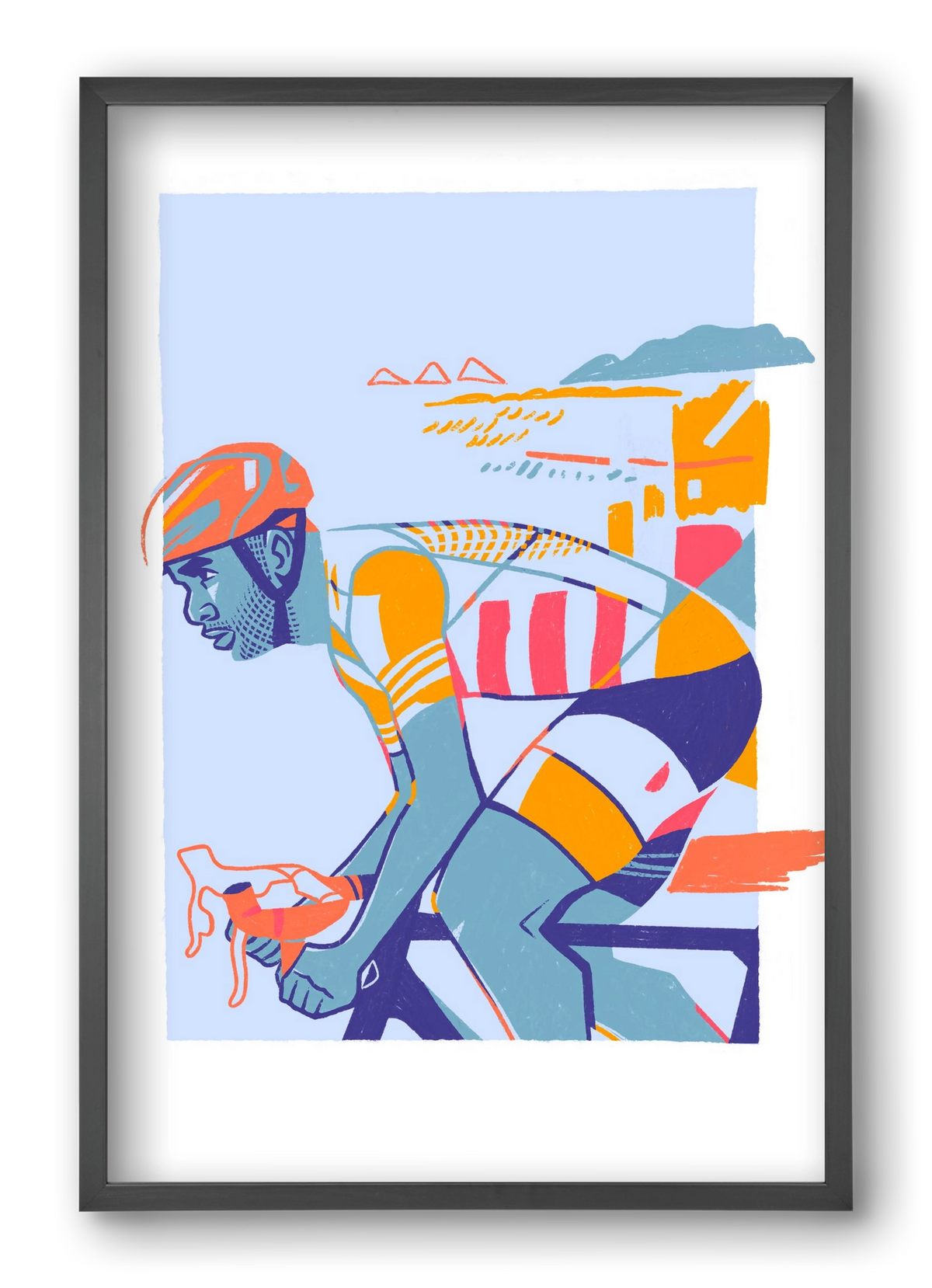 Cyclist, 40x60 cm (40x60 cm), Fekete keret