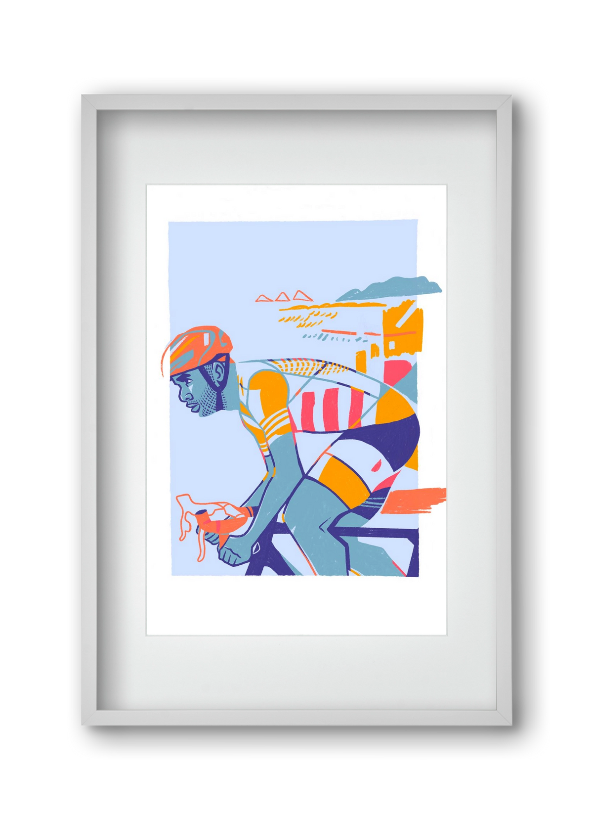 Cyclist, 30x45 cm (20x30 cm), Fehér keret, paszpartuval