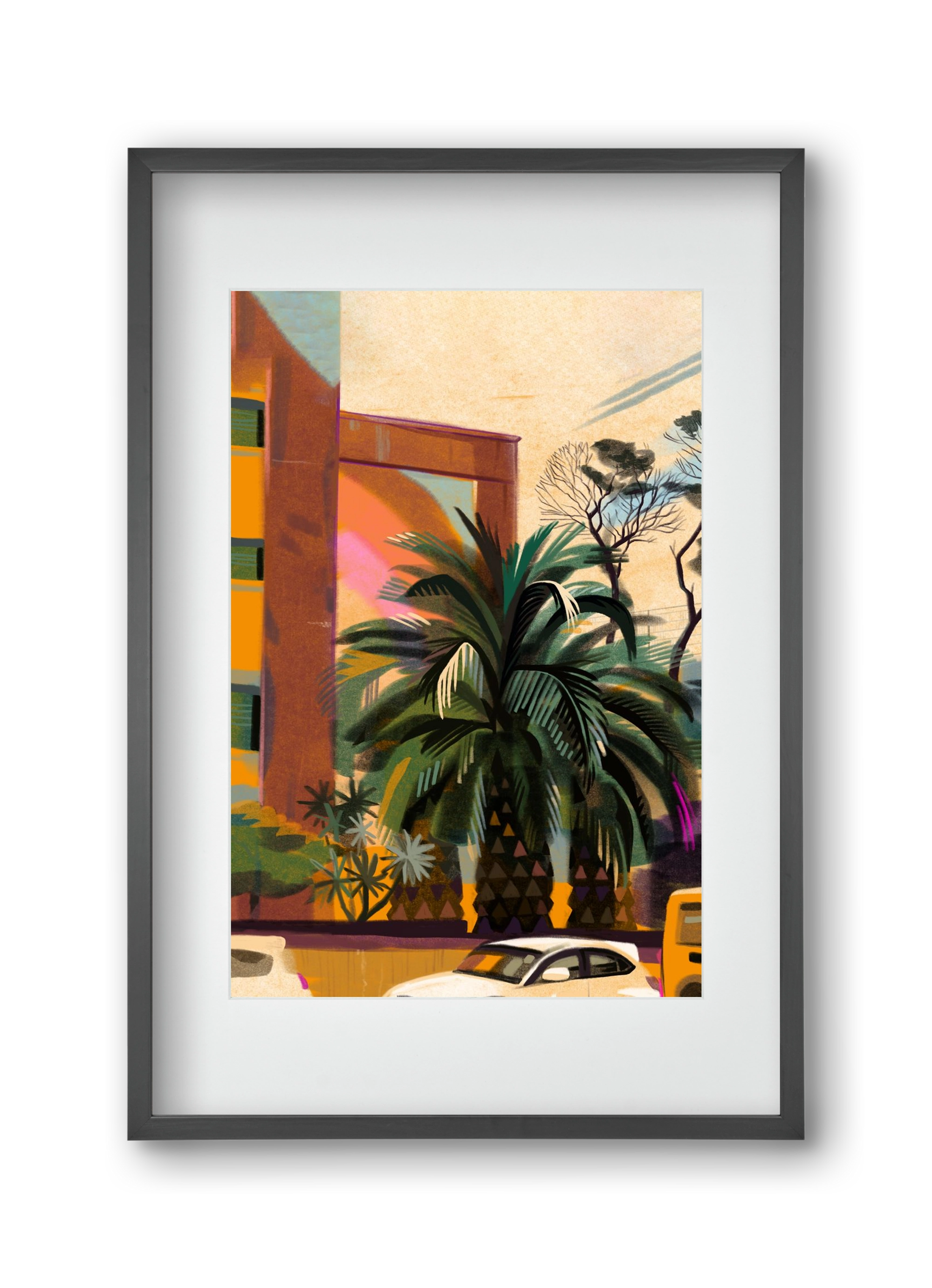 Tenerife, 30x45 cm (20x30 cm), Fekete keret, paszpartuval