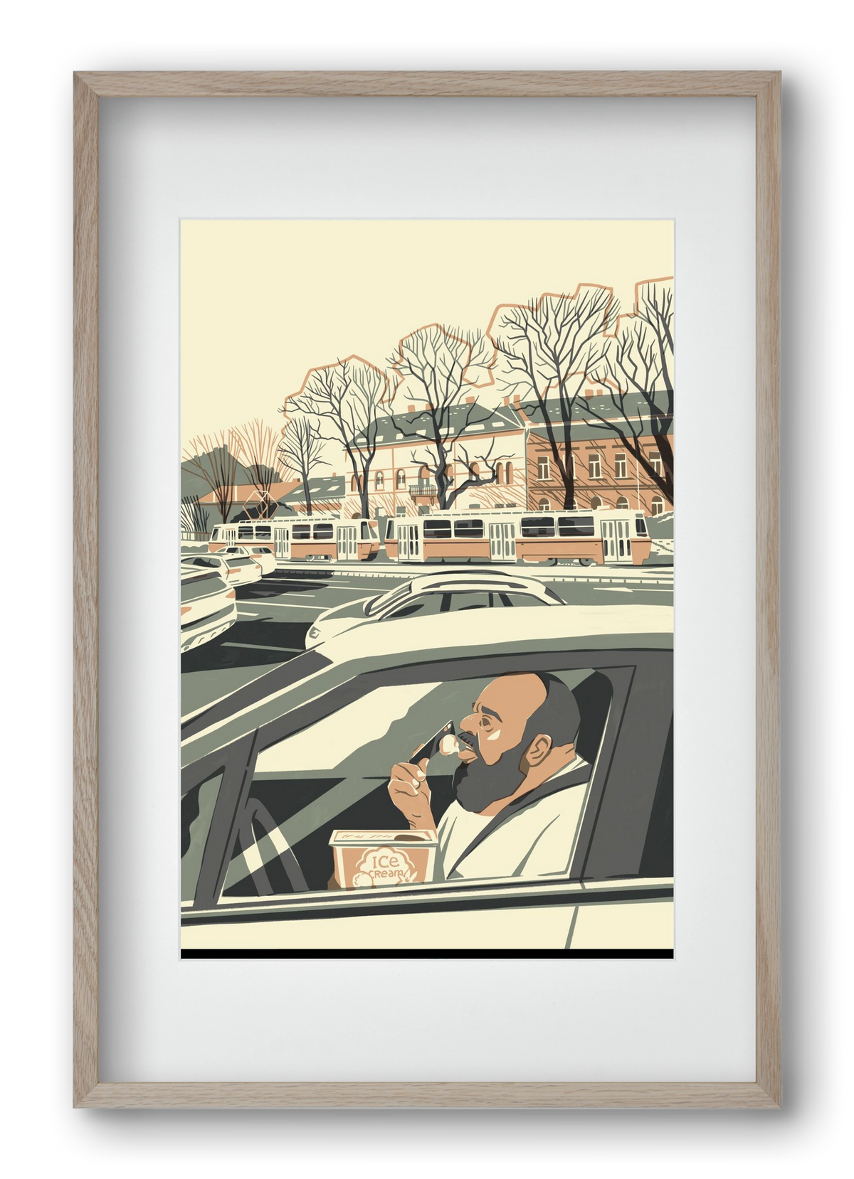 Mastercard, 40x60 cm (30x45 cm), Tölgy keret, paszpartuval