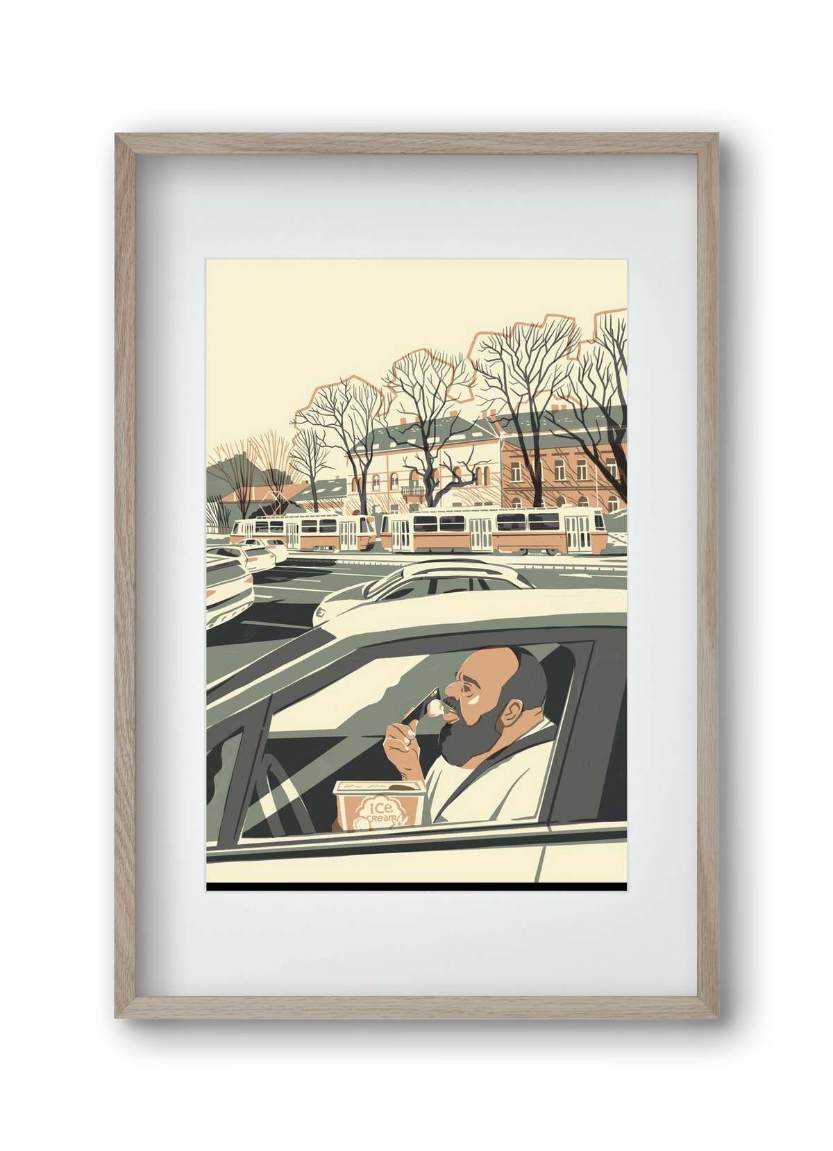 Mastercard, 30x45 cm (20x30 cm), Tölgy keret, paszpartuval