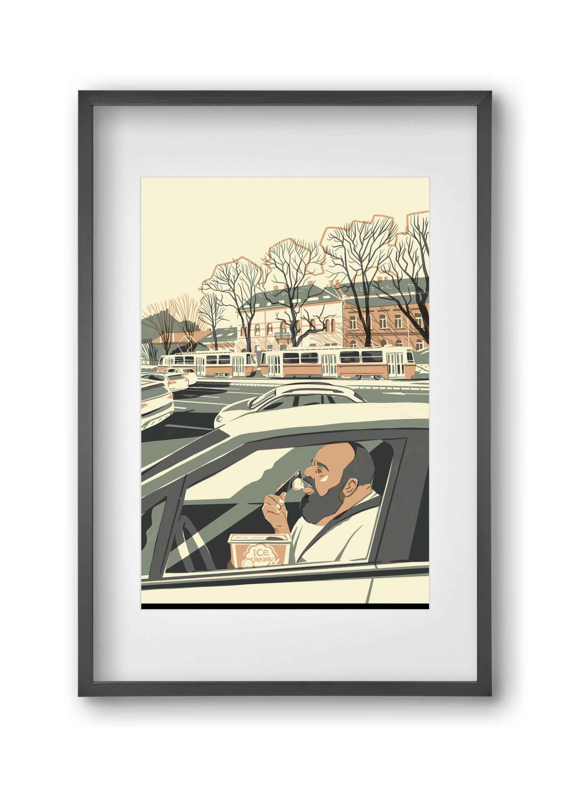 Mastercard, 30x45 cm (20x30 cm), Fekete keret, paszpartuval