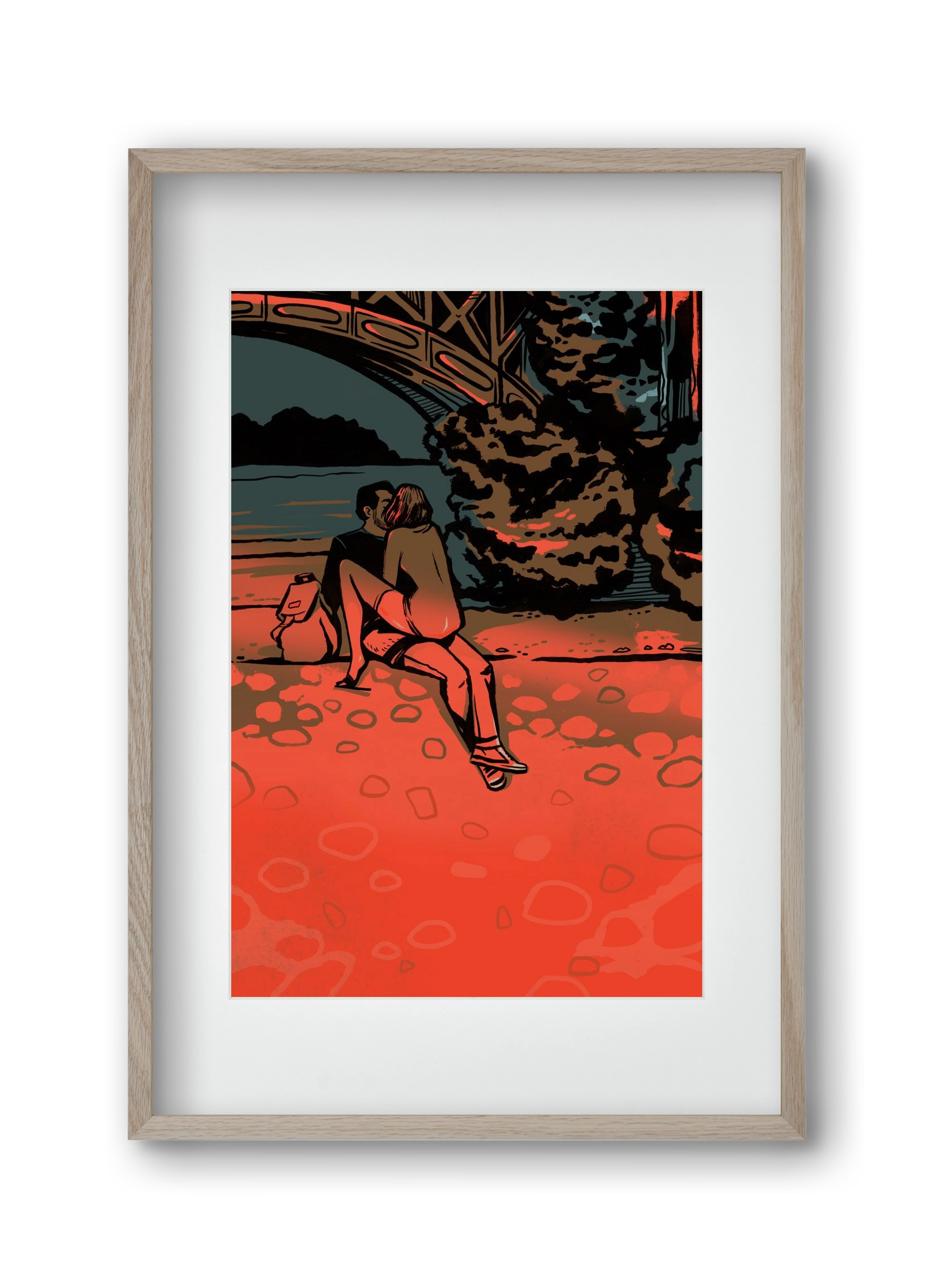 Margitsziget (B sorozat), 30x45 cm (20x30 cm), Tölgy keret, paszpartuval