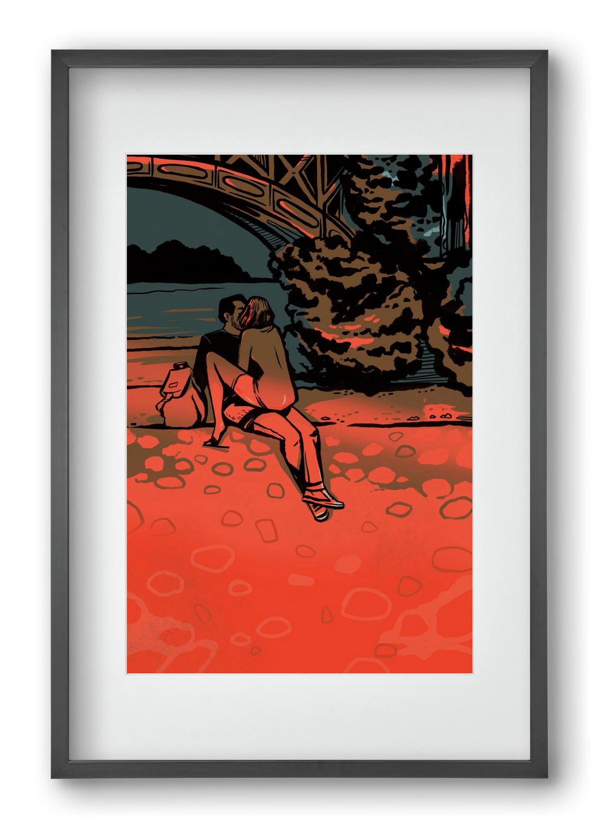 Margitsziget (B sorozat), 40x60 cm (30x45 cm), Fekete keret, paszpartuval